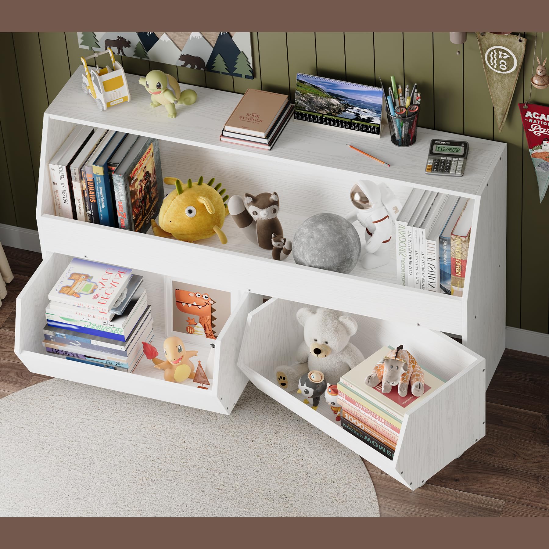 Toy Storage and Organizer, Kids Bookshelf Boys