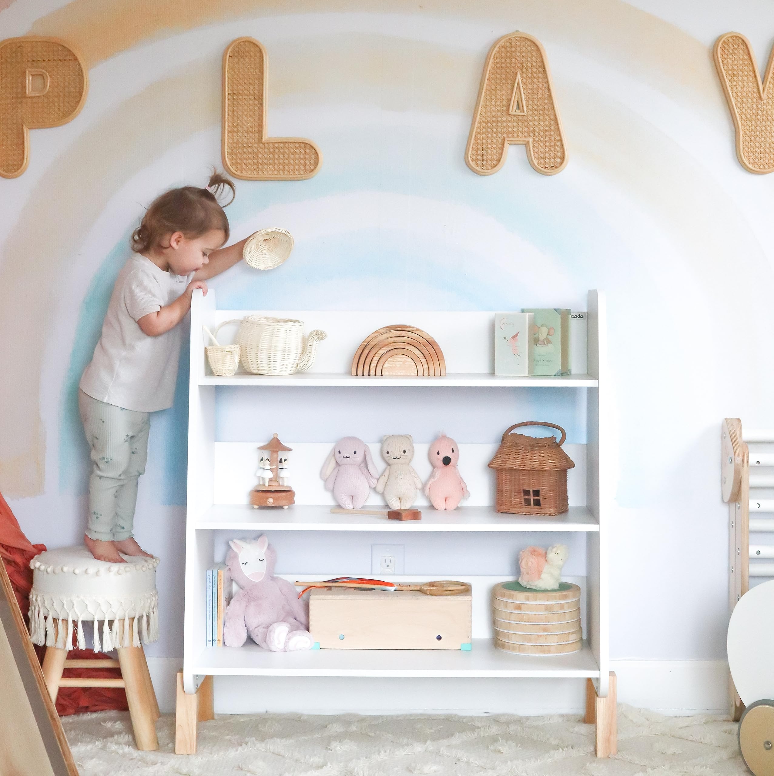 3-Tier Toddler Bookshelf Storage Display