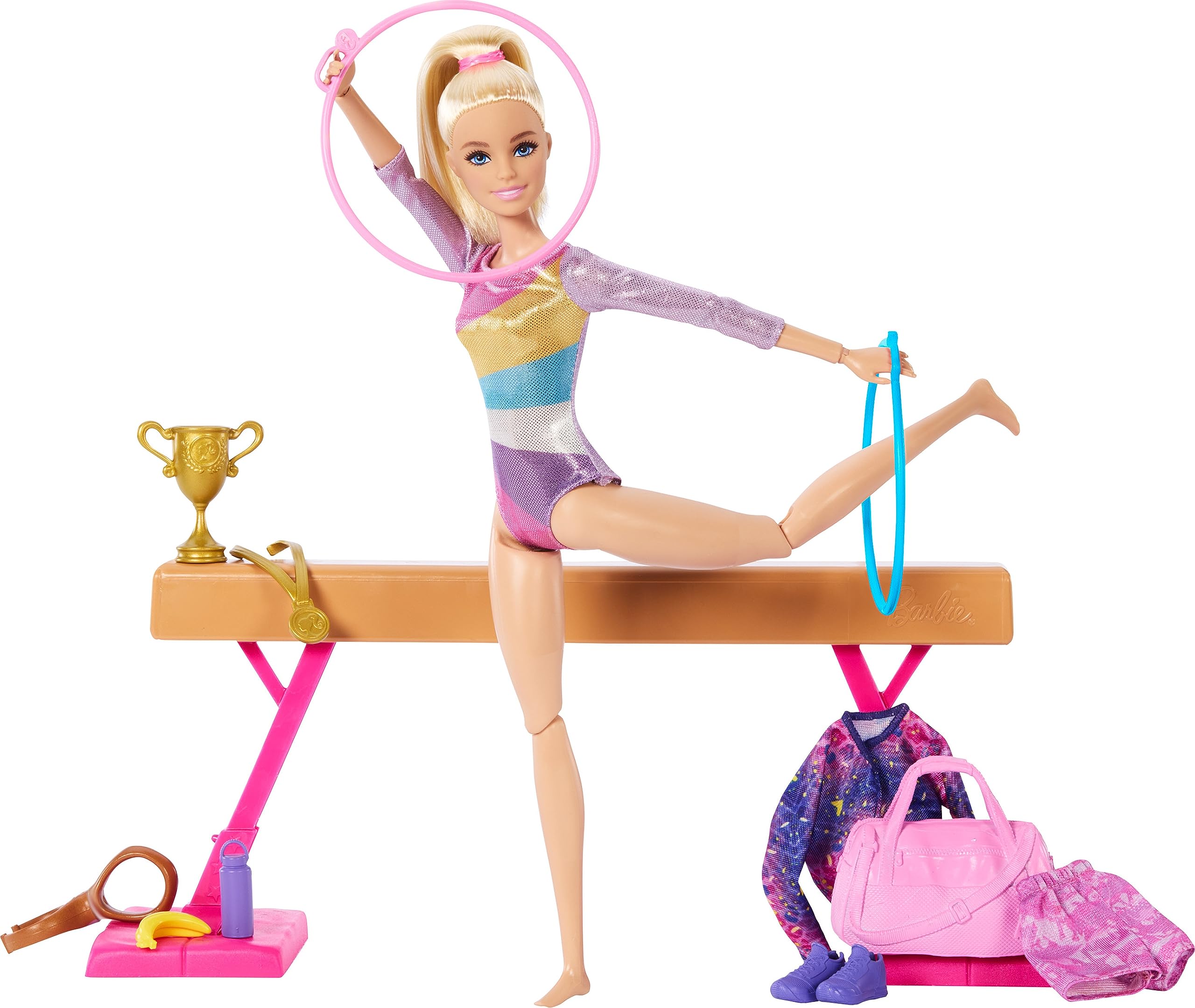 Careers Playset, Gymnastics Set with Blonde Gymnast Fashion Doll