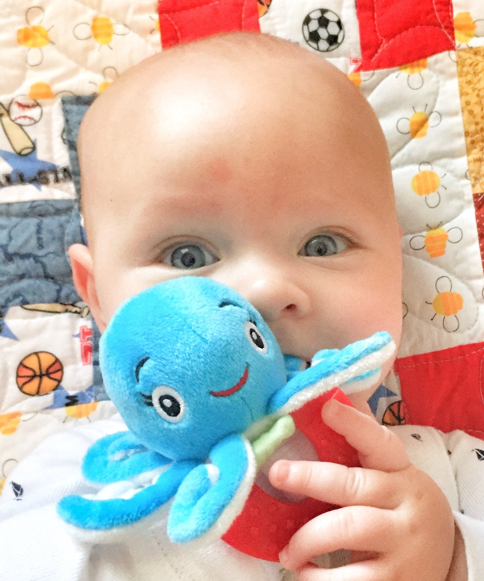 Pack of 4, Lamb, Elephant, Cow, and Octopus Combo Teether for Babies, 0-2.5yrs Baby Toys