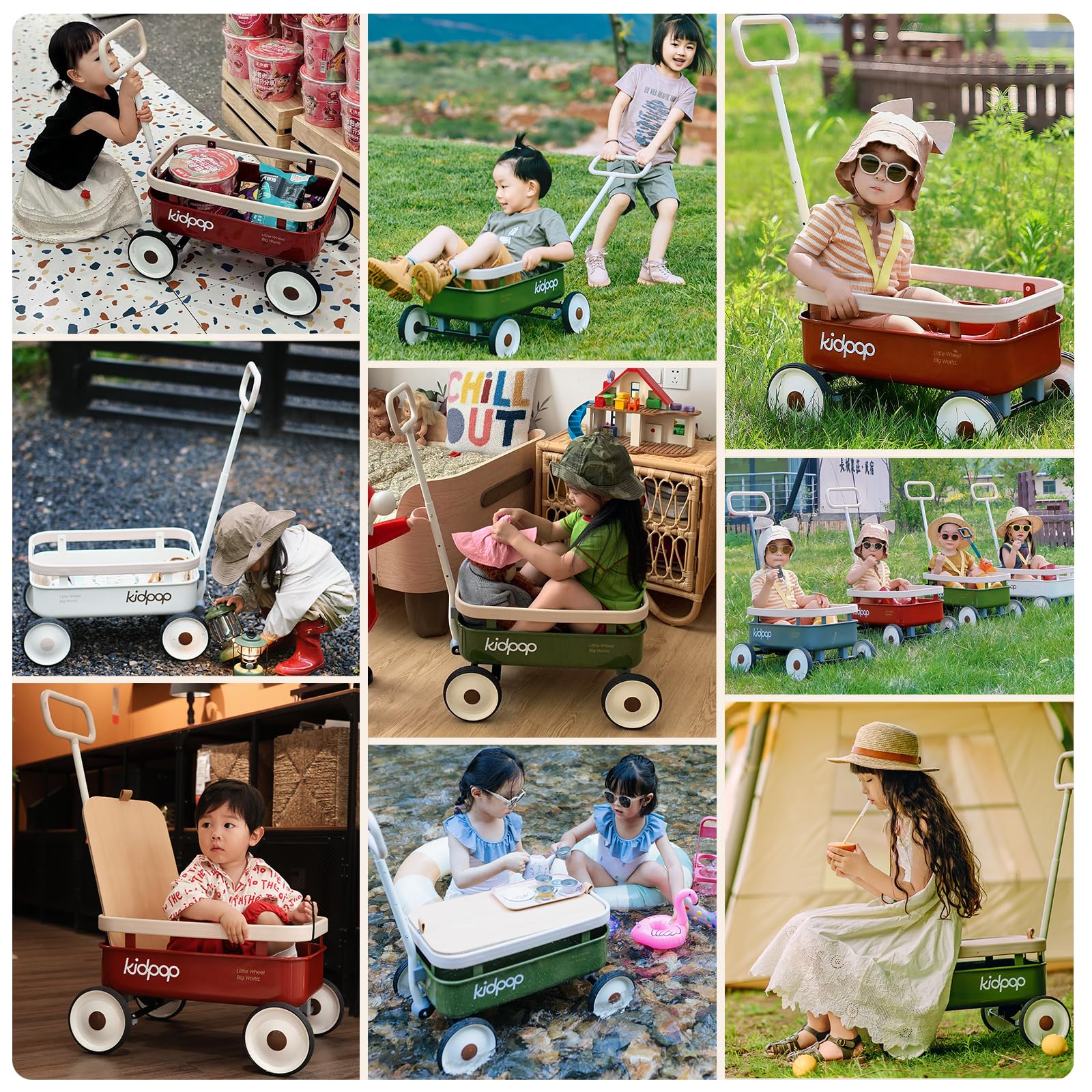3-in-1 Kids Pull-Along Wagon Push Walker