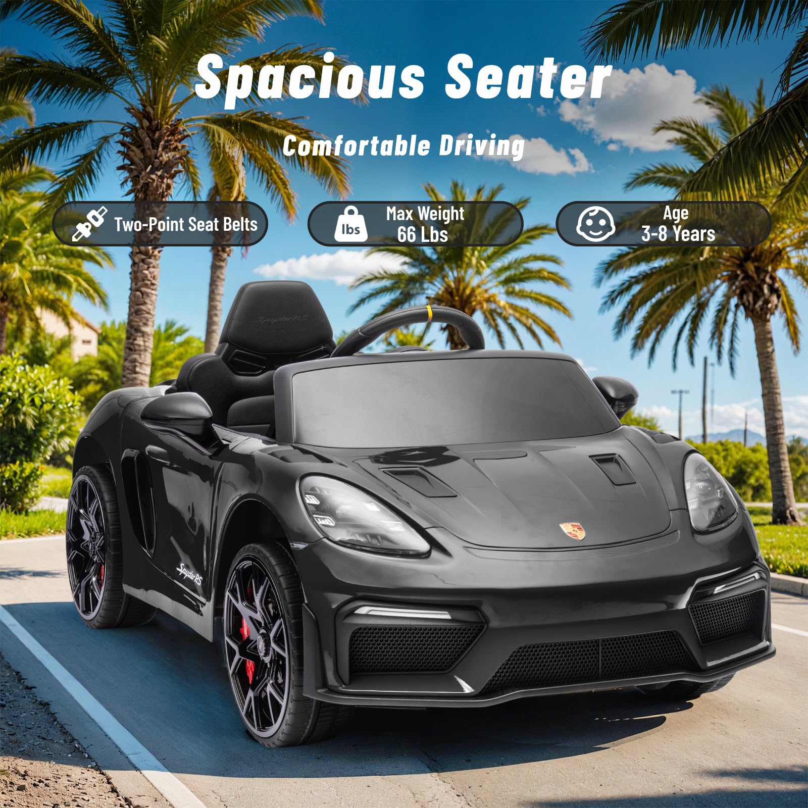 12V Porsche 718 Ride-On Car with Remote Control