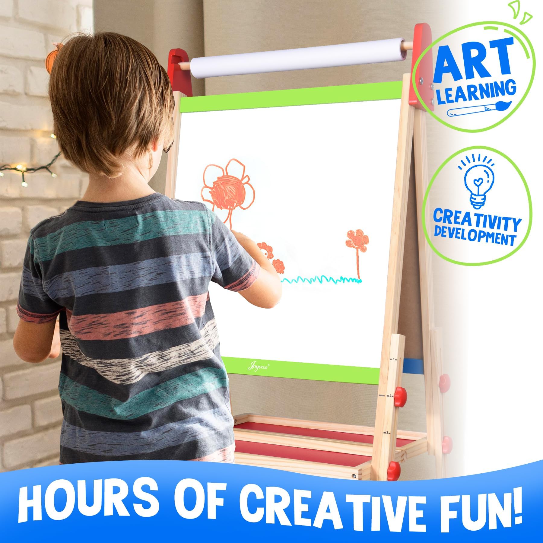 Kids Art Easel Double Sided Magnetic Whiteboard Chalkboard