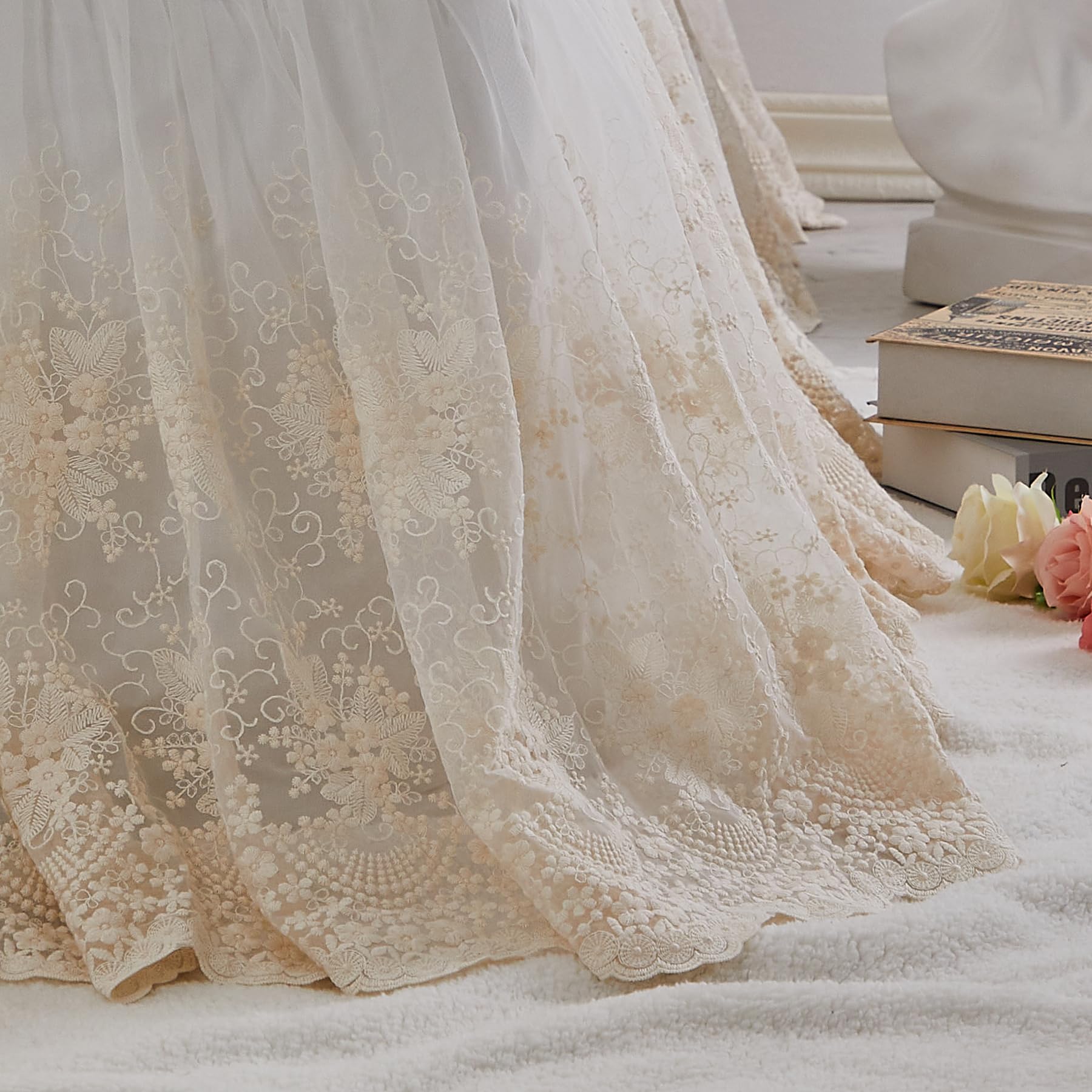 Boho Lace Crib Bed Skirt Dust Ruffle