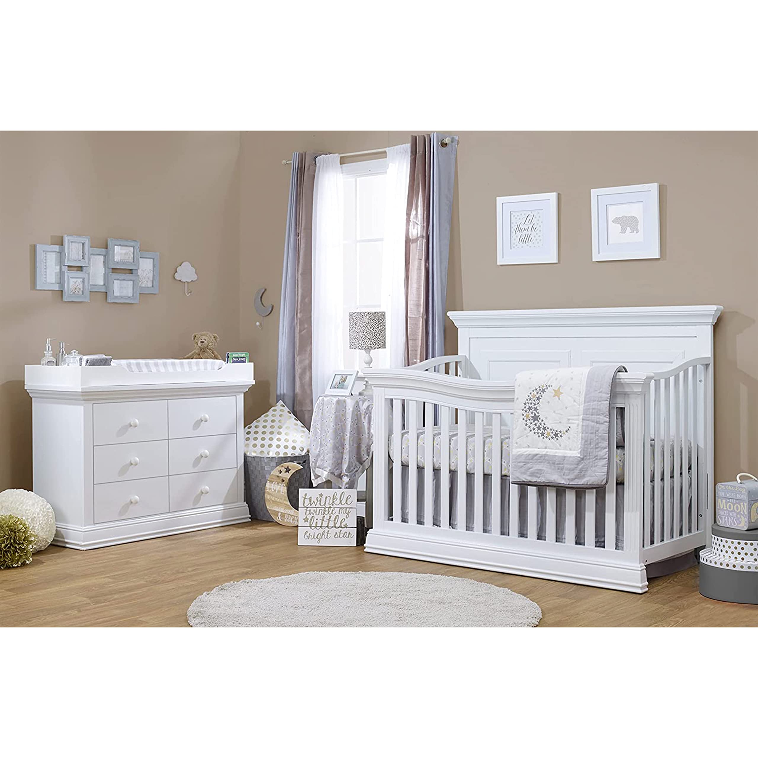 Furniture Paxton Crib, Classic 4-In-1 Convertible Crib, Made of Wood, Non-Toxic Finish