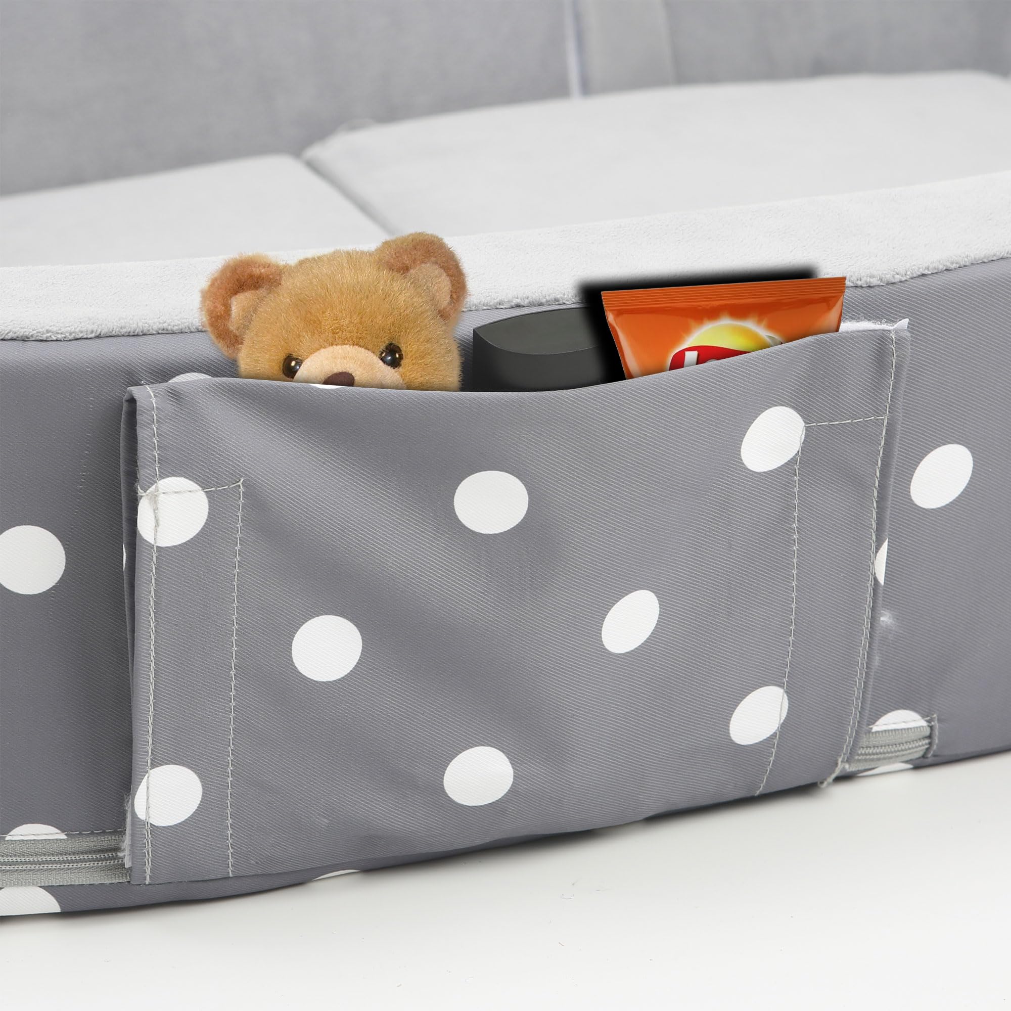 Portable Foldable Toddler Travel Bed with Sides, Portable Toddler Bumper Bed