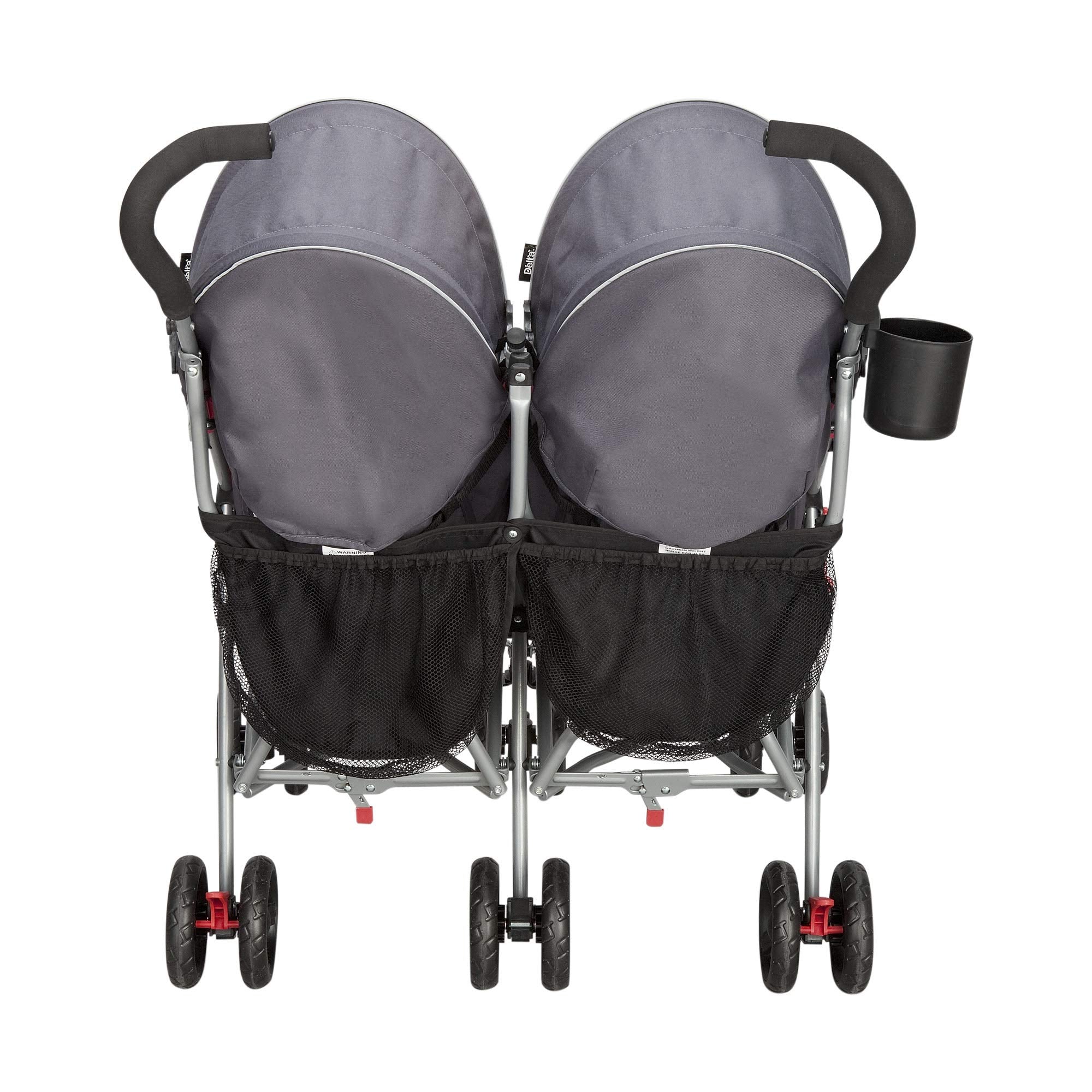 LX Side by Side Stroller - with Recline, Storage & Compact Fold, Grey