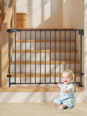 29.5-43" No Bottom Bar Baby Gate for Stairs, Auto Close Baby Gates