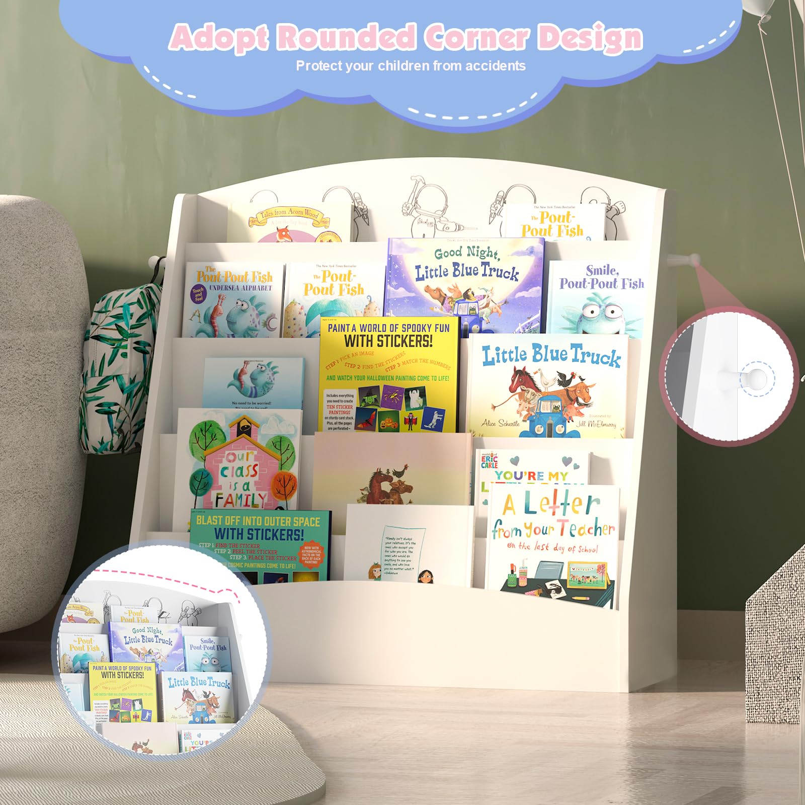 5-Tier Montessori Kids Bookshelf