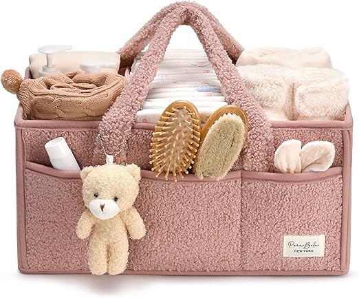 Baby Diaper Caddy Organizer with Handle, Boy & Girl Shower