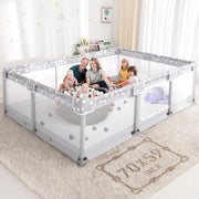 Large Baby Playpen for Babies and Toddlers - 70x59in Giant Play Pen for Babies