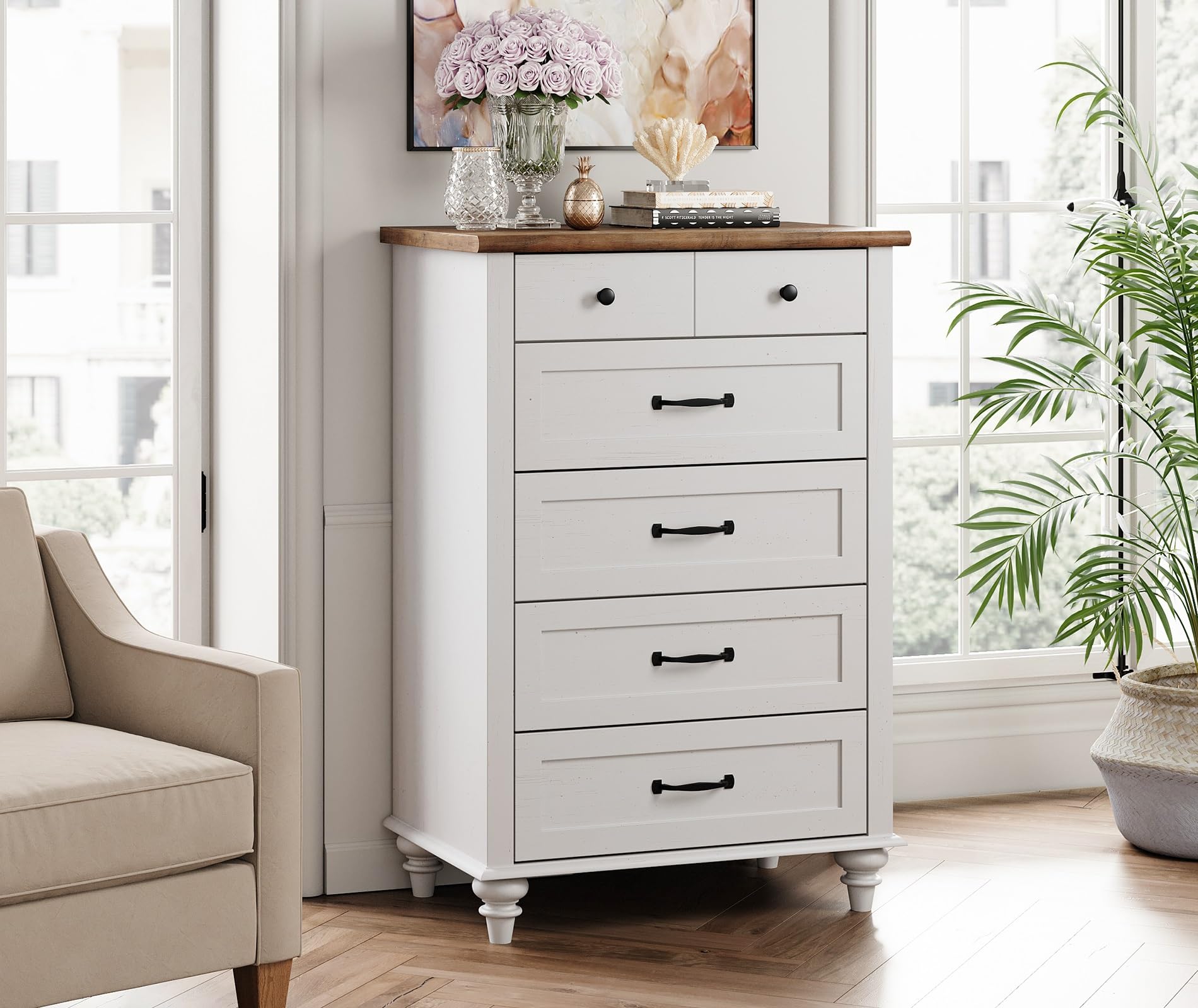 Dresser for Bedroom Set of 2, 1 Dresser for Kids Bedroom with 6 Drawers,