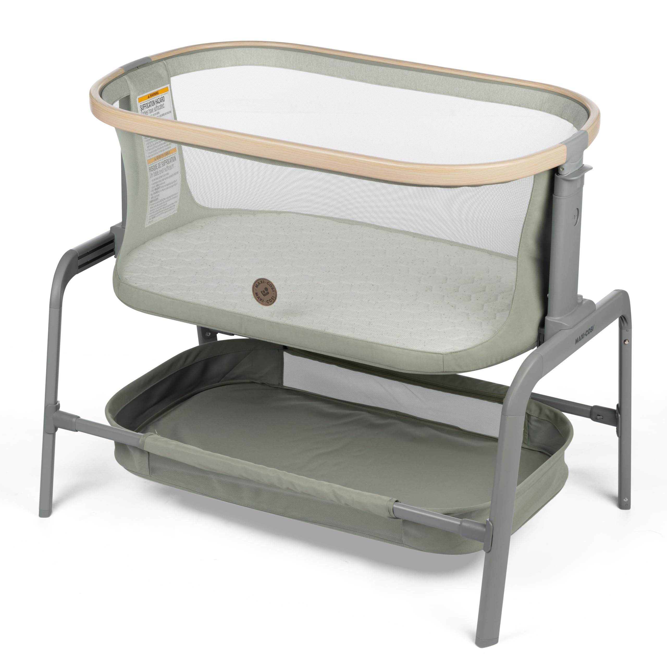 Bedside Bassinet with Adjustable Height and Breathable Mesh