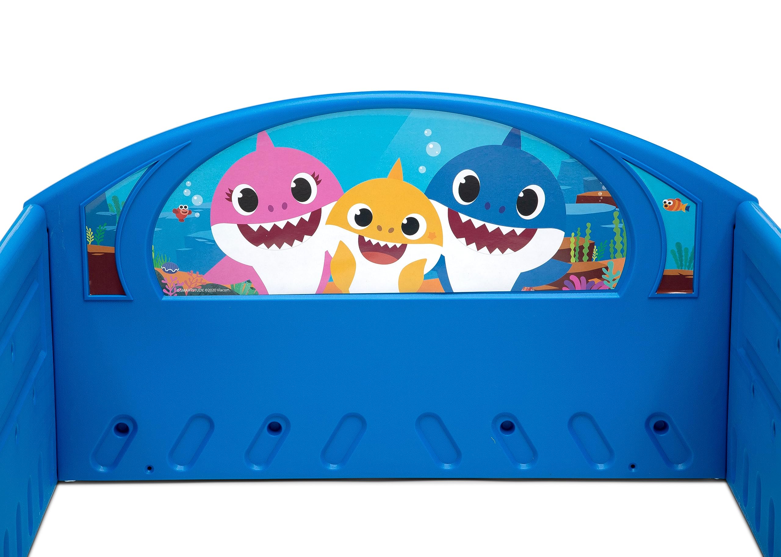 Baby Shark Sleep and Play Toddler Bed with Guardrails