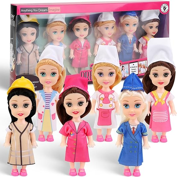 Little Royal Princess Toddler Dolls with Dresses, Girls Imaginative Pretend Play Small