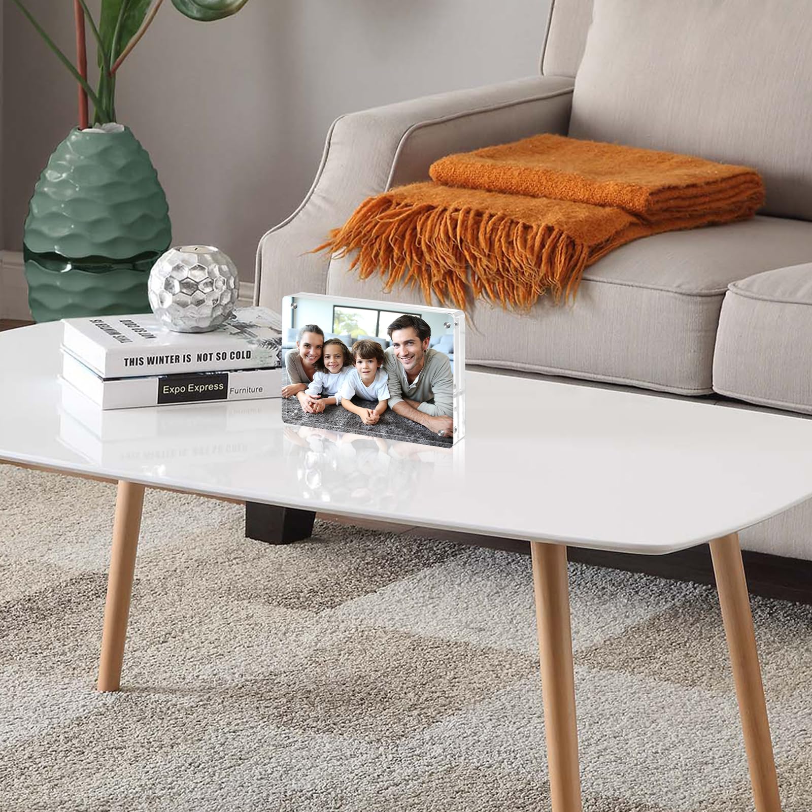 Acrylic Picture Frame, 4x6 Inch Acrylic Frames, 20mm Thicker Rounded Corners