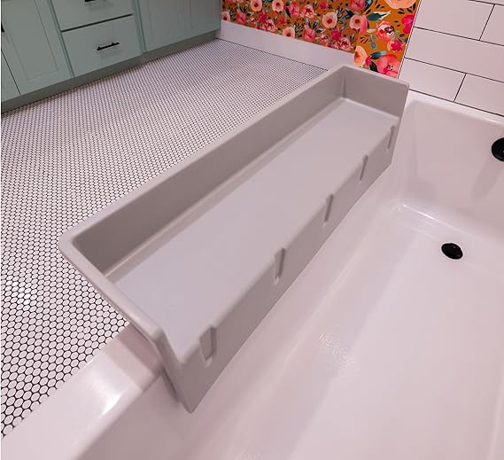 Bathtub Splash Guard Play Shelf Area - Toy Tray Caddy Holder Storage