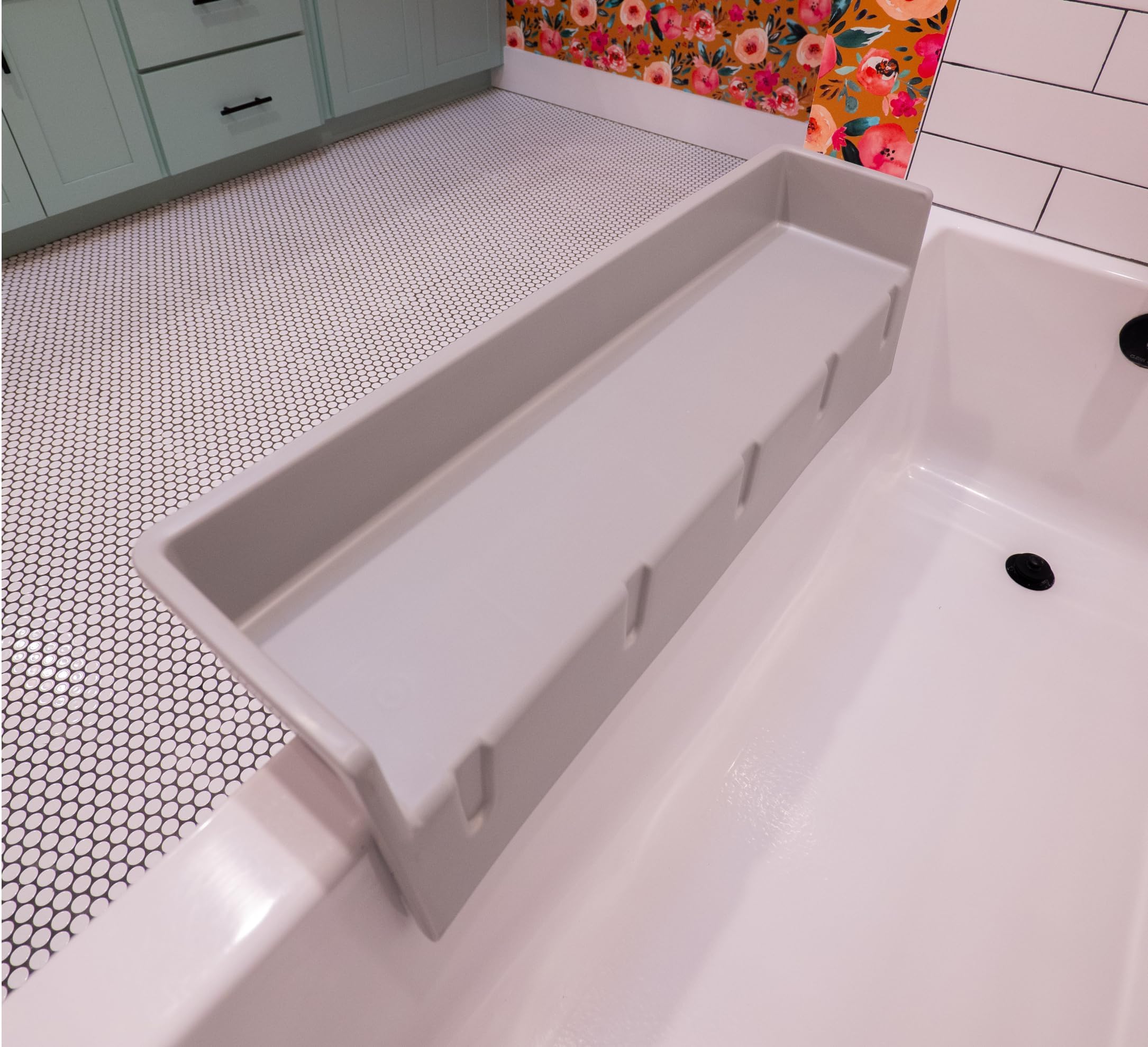 Bathtub Splash Guard Play Shelf Area - Toy Tray Caddy Holder Storage