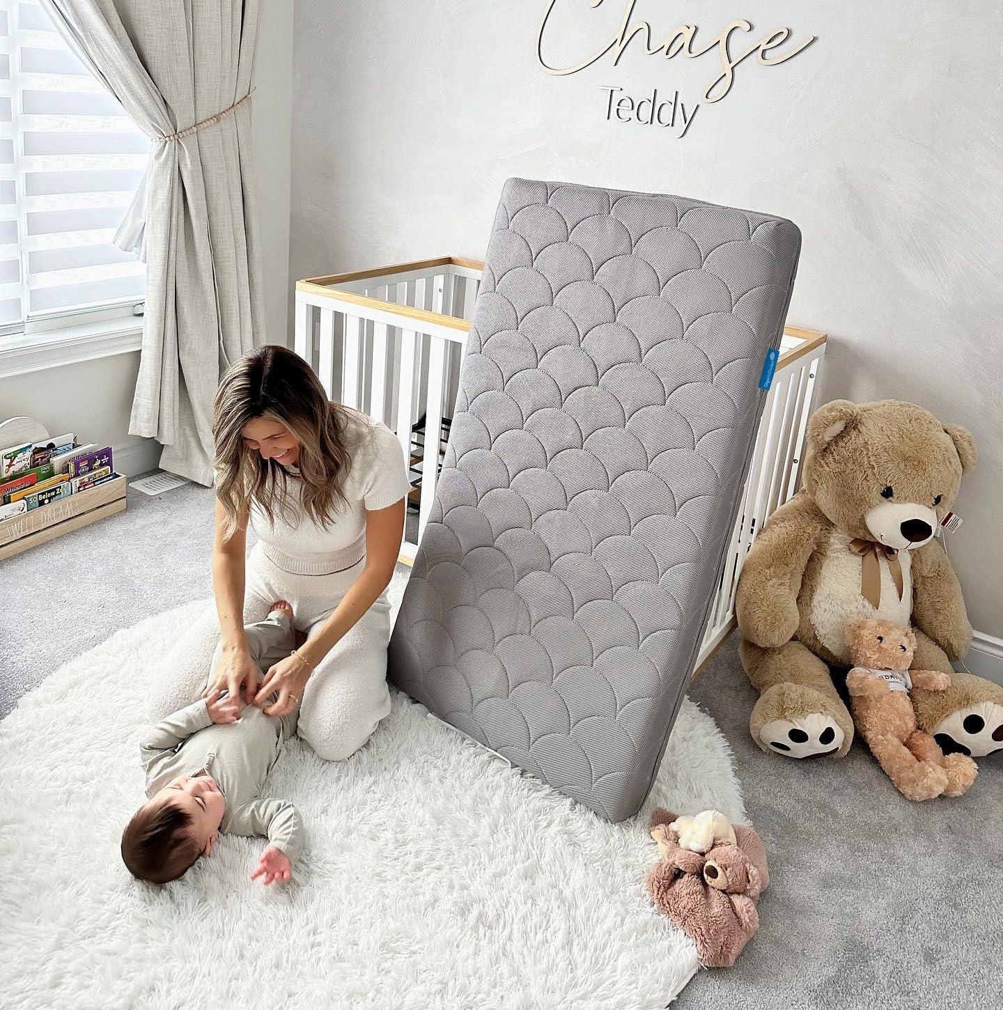 2-Stage Crib & Toddler Mattress in Moon Grey I 100% Breathable