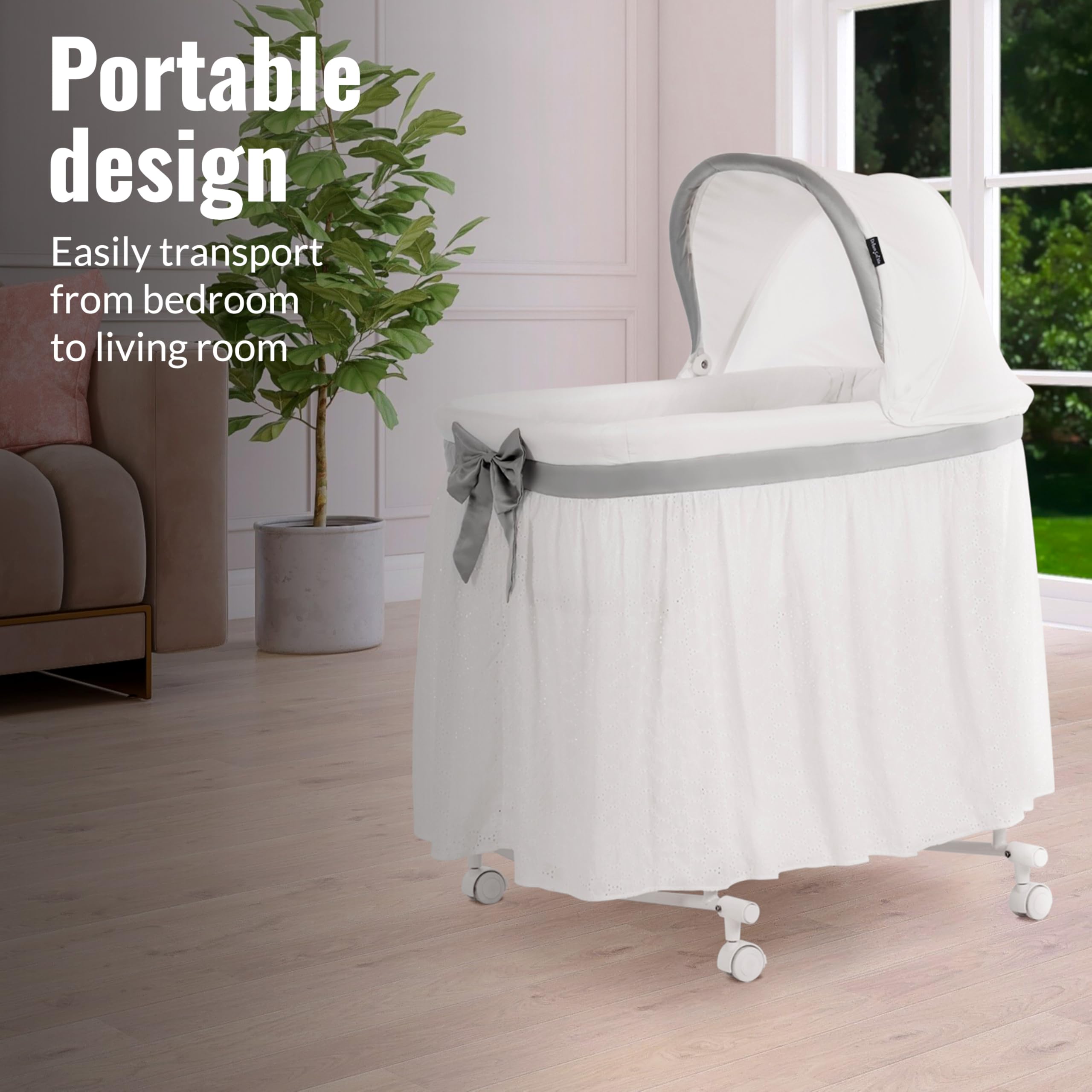 2-in-1 Convertible Baby Bassinet with Rocking Mode