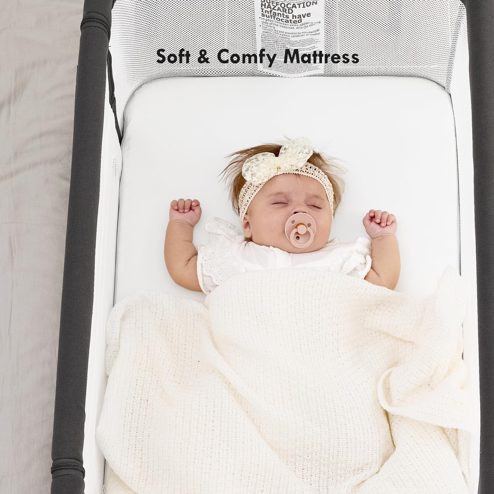 3-in-1 Bedside Bassinet with Adjustable Height