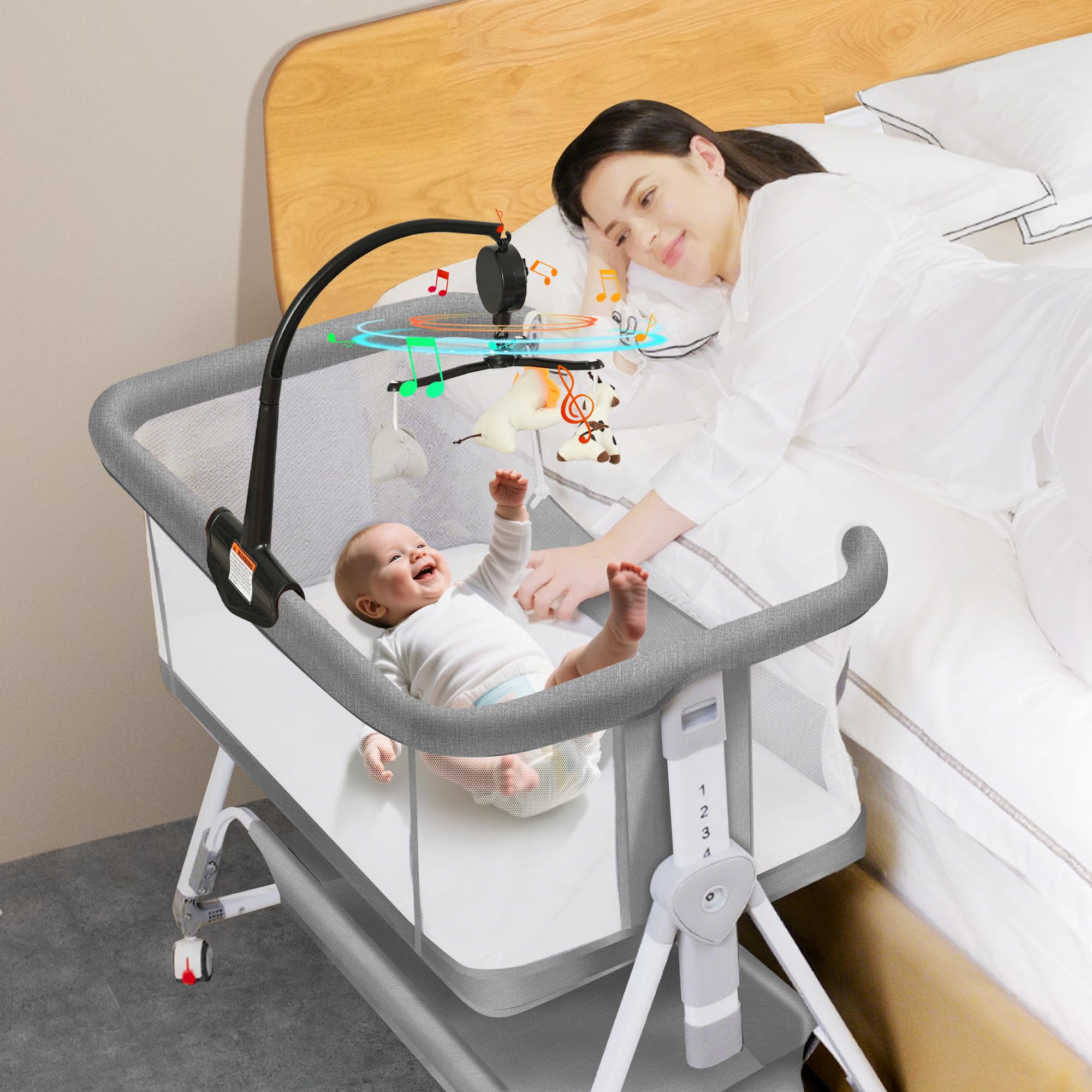 Bassinet Bedside Crib, 3 in 1 Baby Bassinet Bedside Sleeper