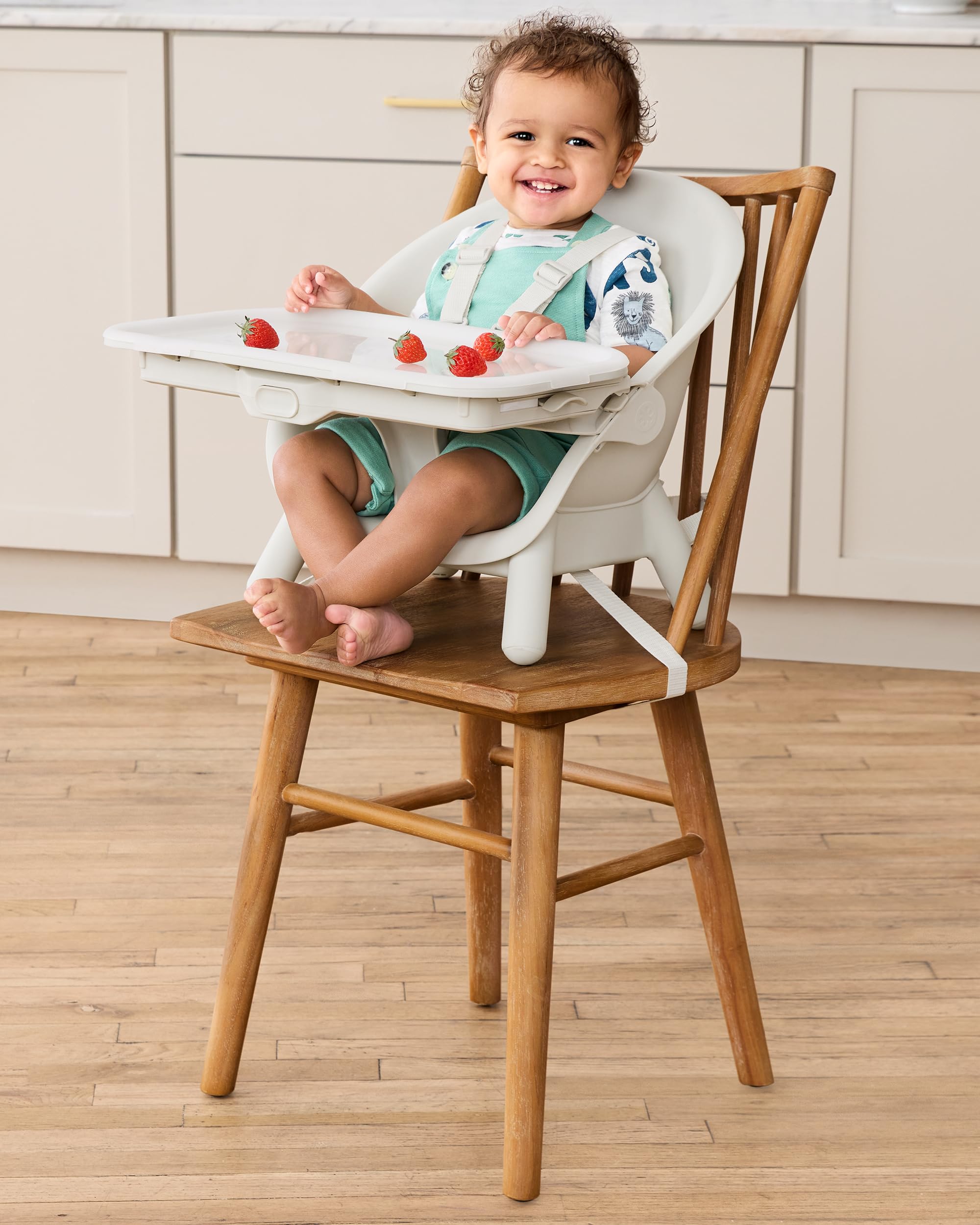4-in-1 Convertible High Chair with FSC Wood Accents