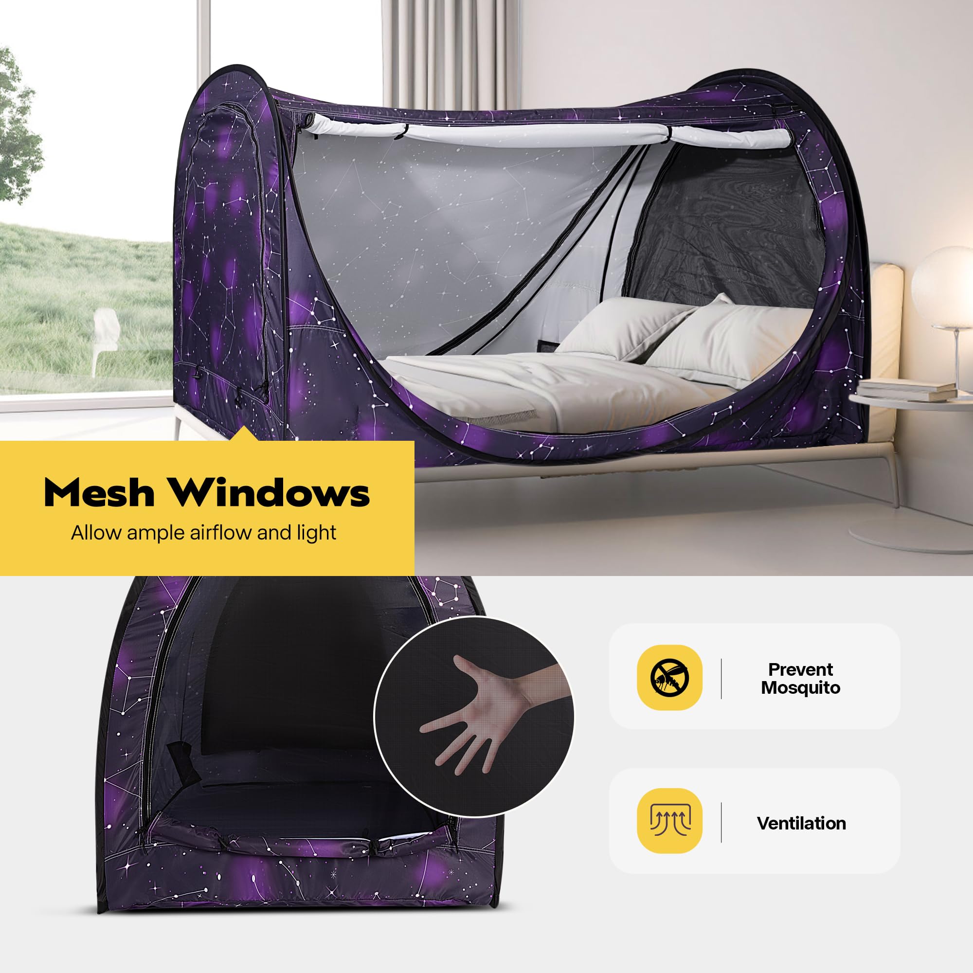 Twin Size Privacy Bed Tent with Mosquito Mesh