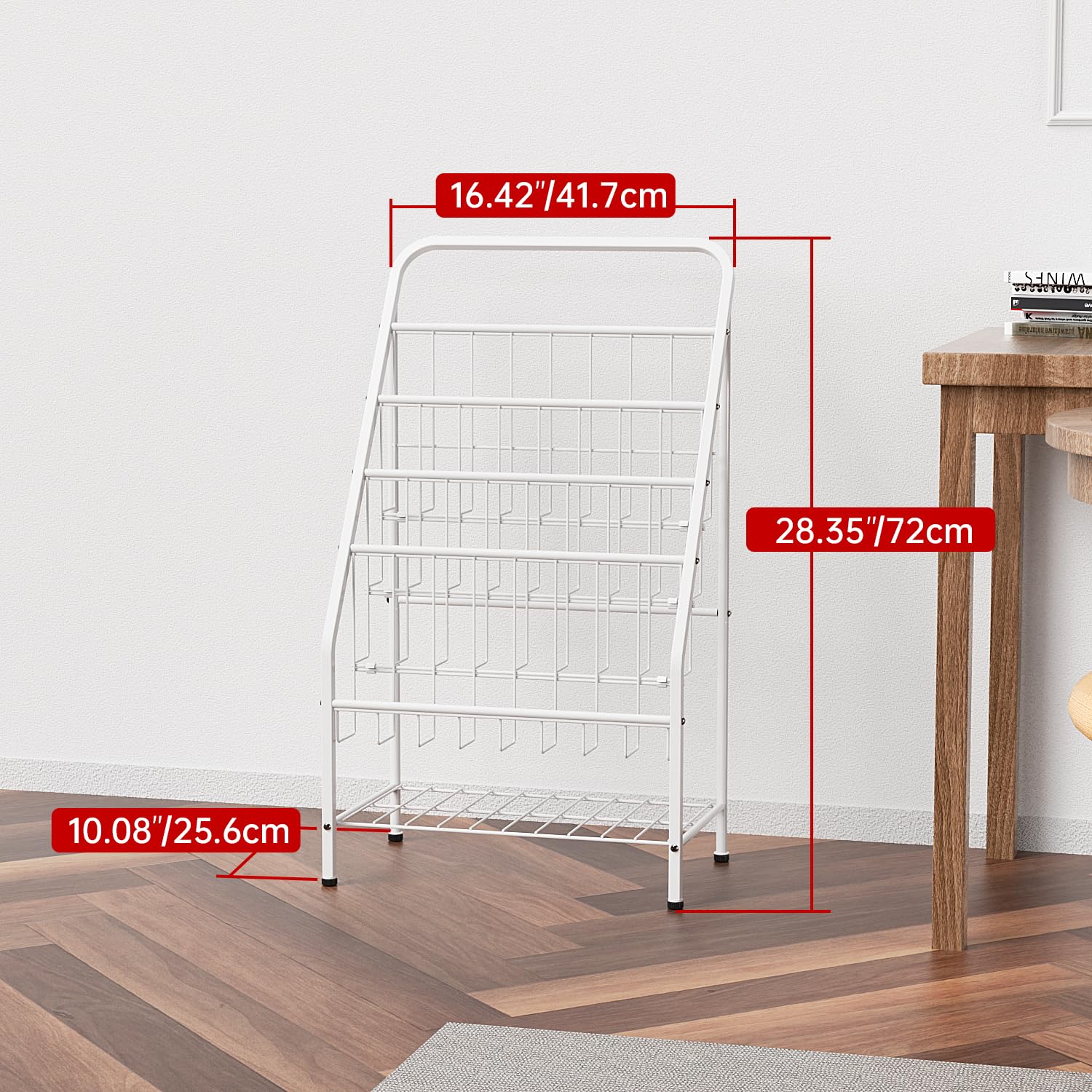 Bookshelf for Toddlers, 4-Tier Metal Kids Bookshelves Rack with Toy