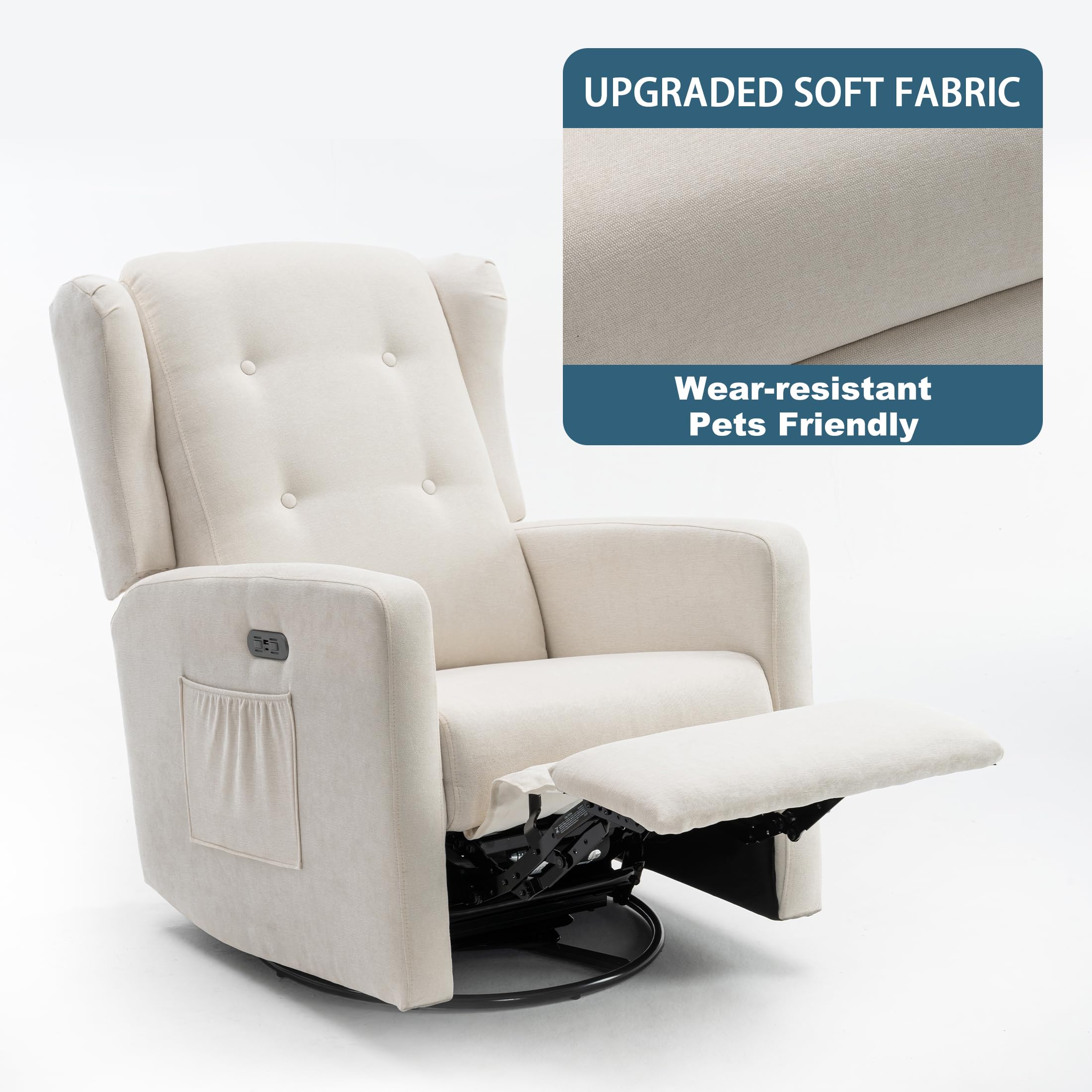 Rocking Recliner Chair, Electric Rocker Nursery Glider Chair