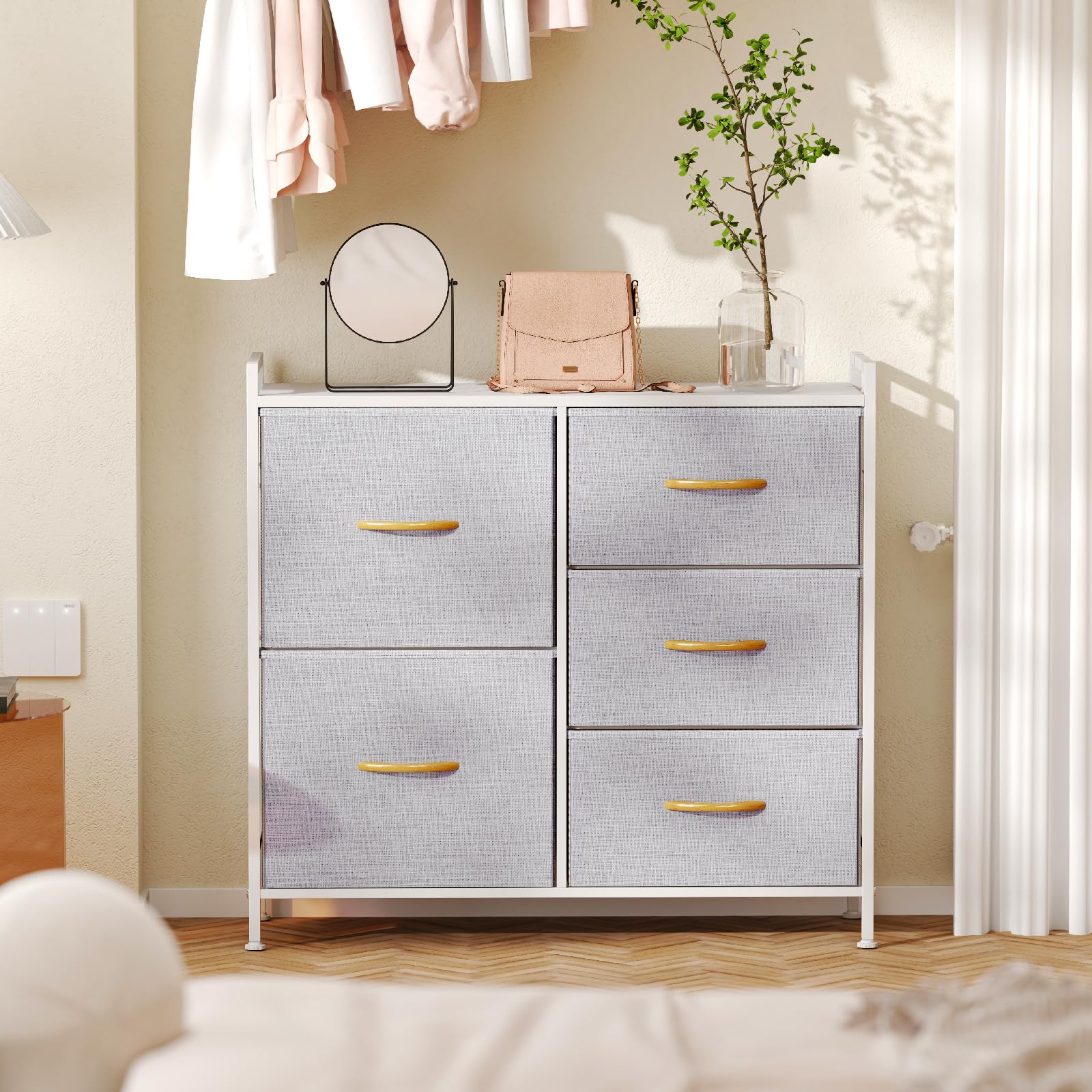 5-Drawer Fabric Dresser Storage Organizer for Bedroom and Closet