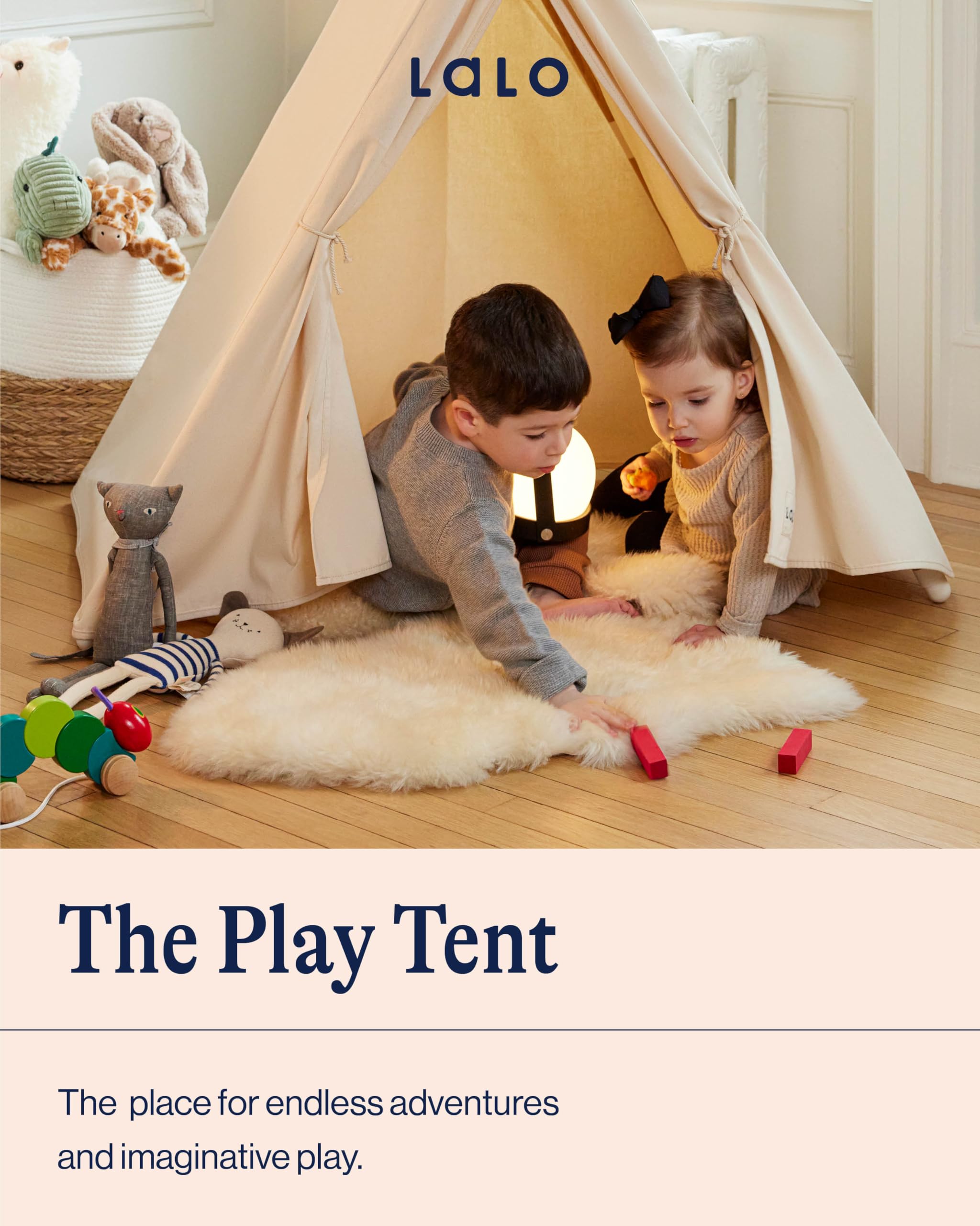 Indoor Play Tent for Kids and Toddlers with FSC Certified Beechwood Frame