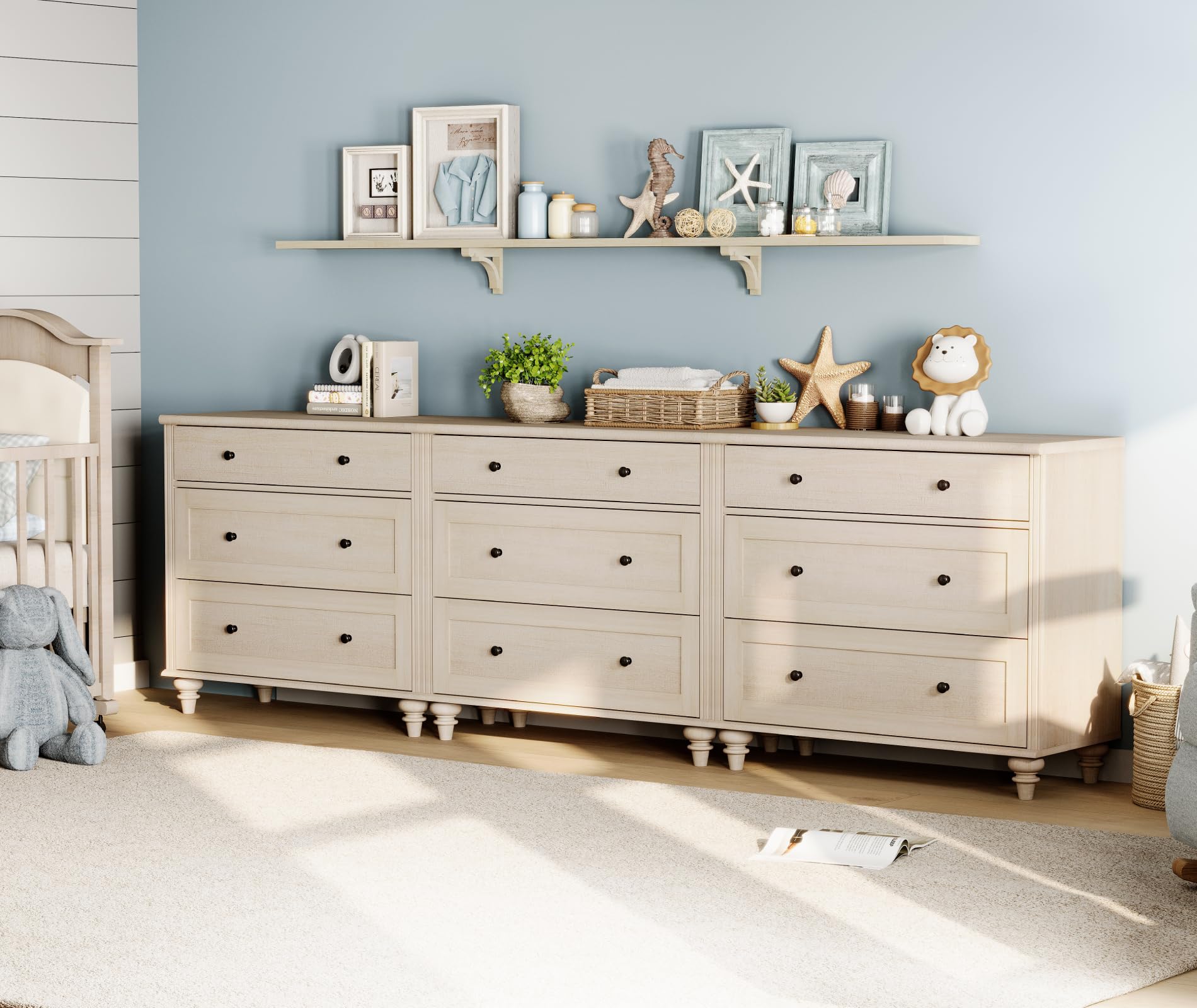 9 Drawer Dresser with Wide Storage