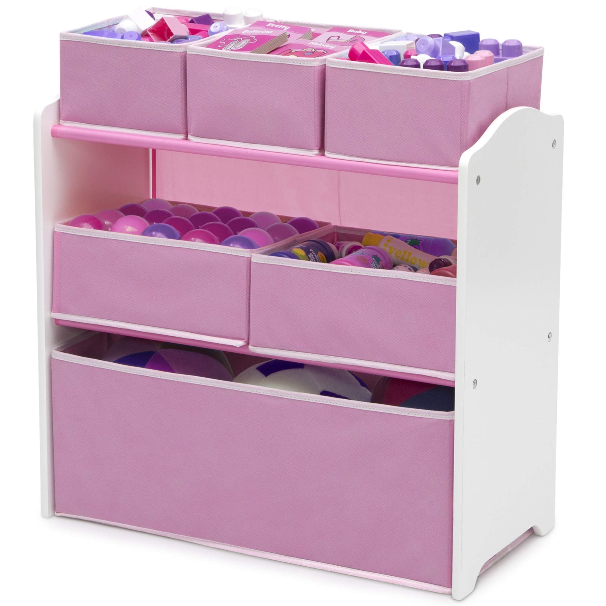 4-Piece Toddler Playroom Set, Pink/White
