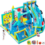 Bounce House Double Slides for Kids 3-10, Large Bounce Castle with Air Blower 550W