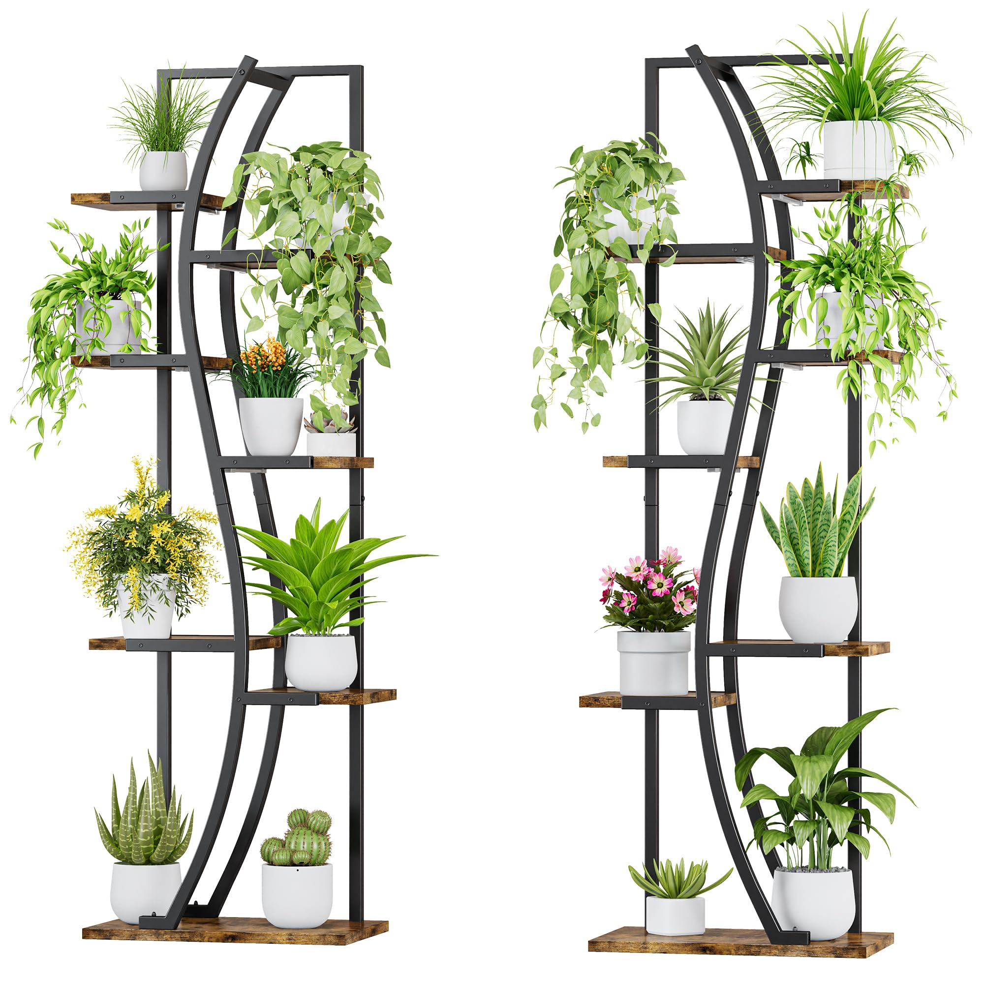 Plant Stand with Grow Light 2 Set - 62" Tall Corner Shelf
