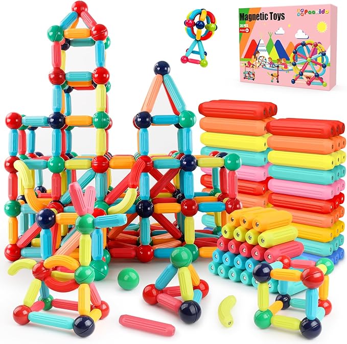 64PCS Magnetic Building Blocks - Montessori Sensory Toys with Stronger Magnets