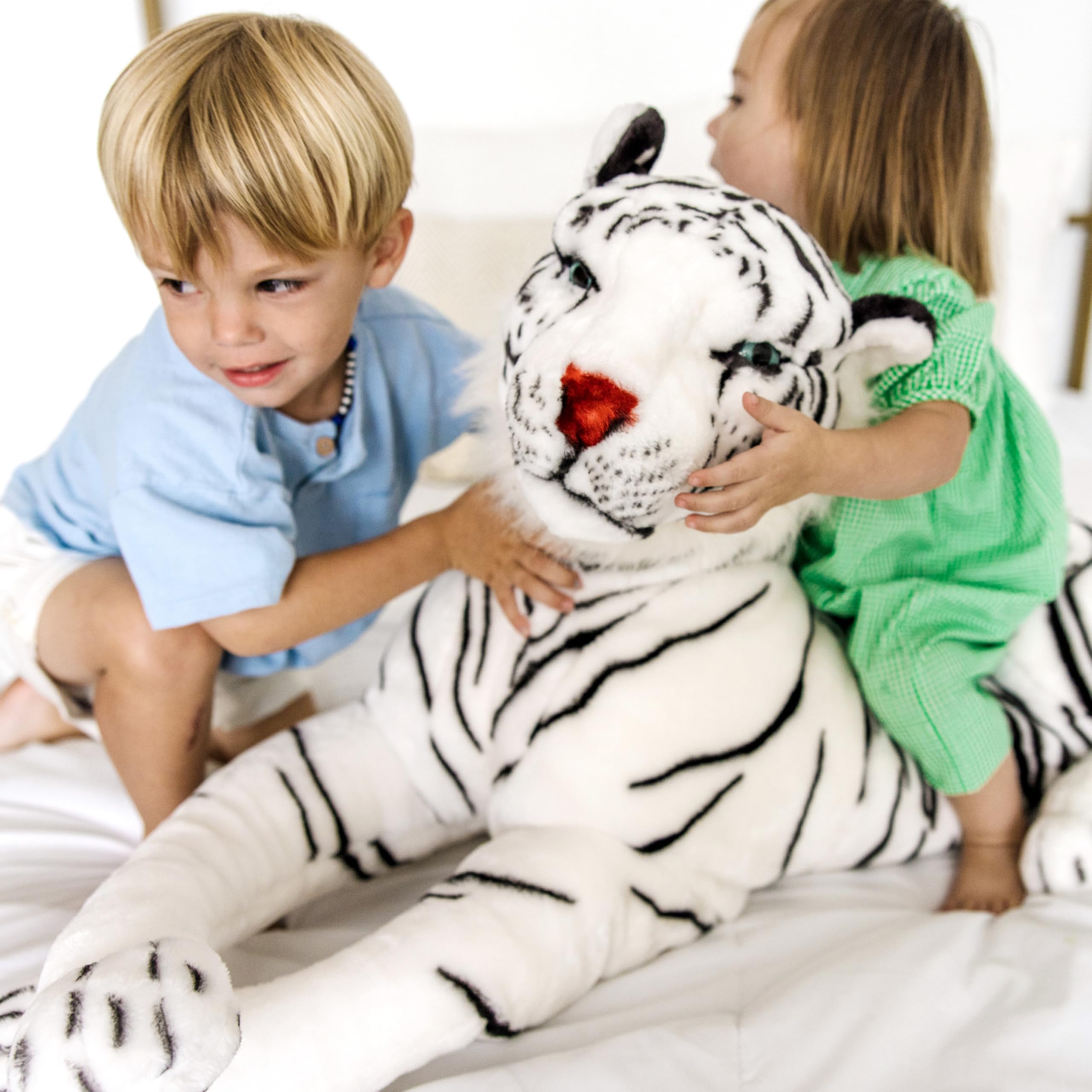 Giant Siberian White Tiger - Lifelike Stuffed Animal (Over 5 feet Long)