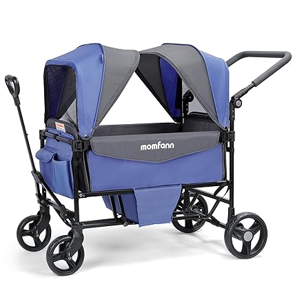 Stroller Wagon for 2 Kids with Canopy, Foldable All-Terrain Wagon Stroller