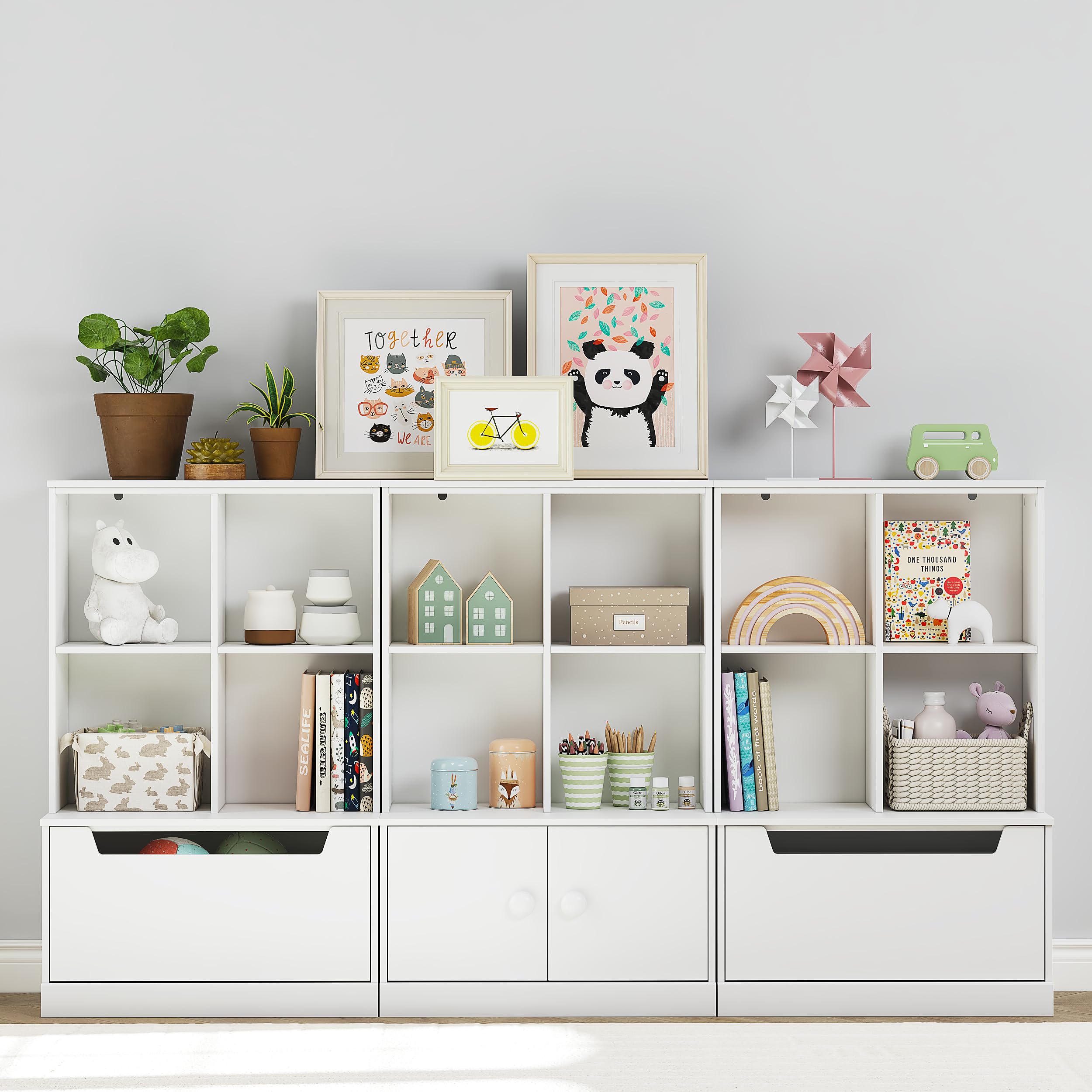 Kids Bookshelf and Toy Storage Organizer