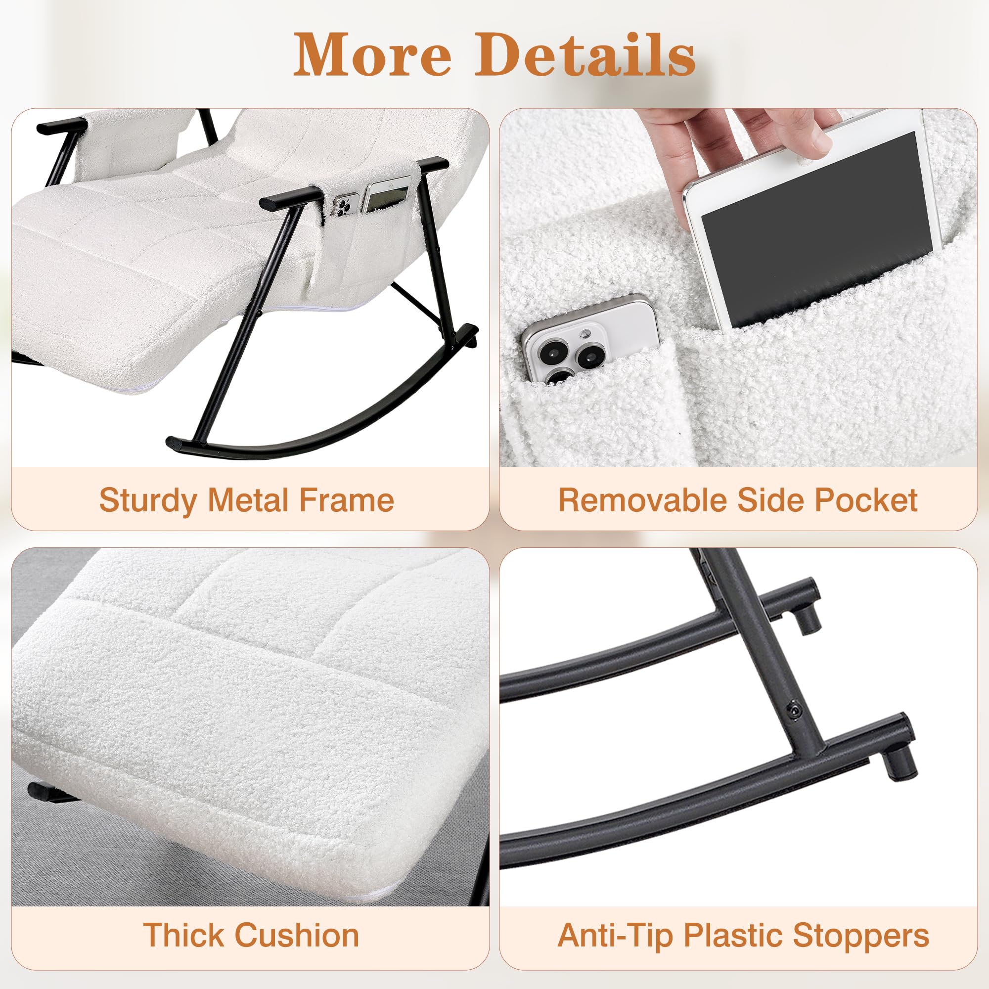 Nursery Rocking Chair with Adjustable Footrest