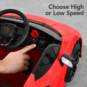 Best Choice Products Licensed Lamborghini Revuelto Kids 12V Electric Ride On Car Toy w/ 66lb Weight Capacity, Parent Control, Bluetooth - Red