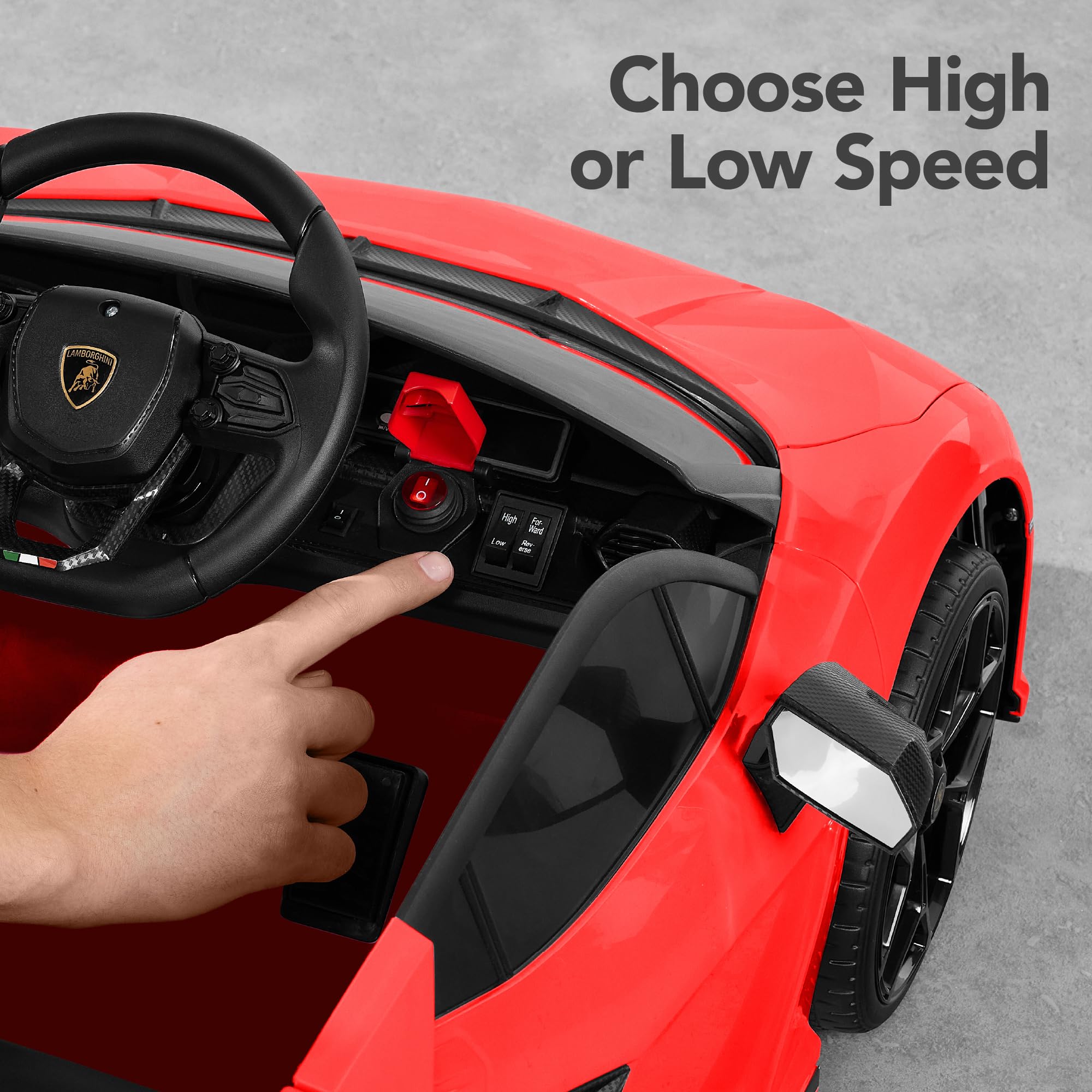 Best Choice Products Licensed Lamborghini Revuelto Kids 12V Electric Ride On Car Toy w/ 66lb Weight Capacity, Parent Control, Bluetooth - Red