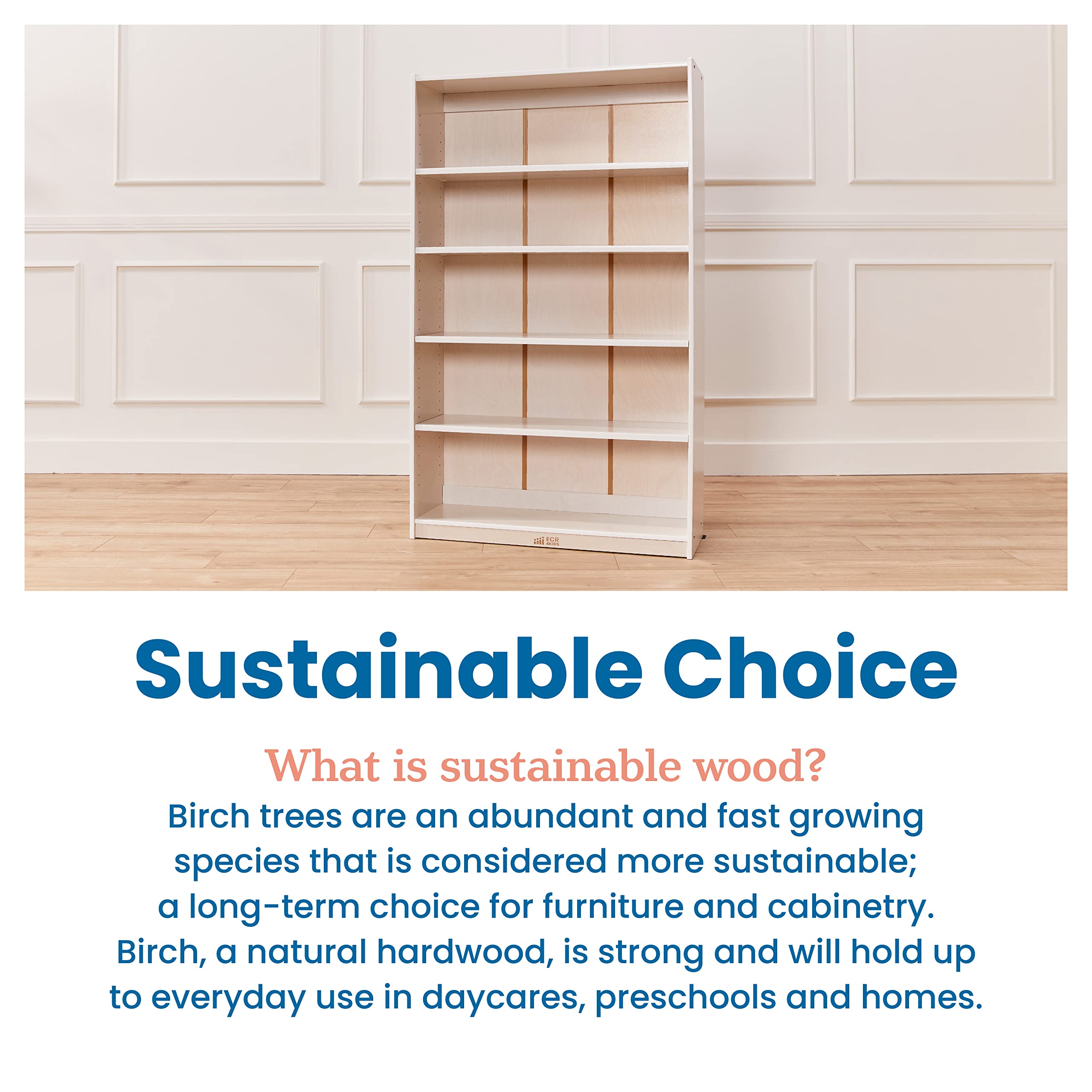 Wooden Classic Bookcase with Adjustable Shelves 48in