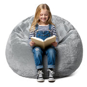 Kids Bean Bag Chair, 2.5 Feet Faux Rabbit Fur Bean Bag