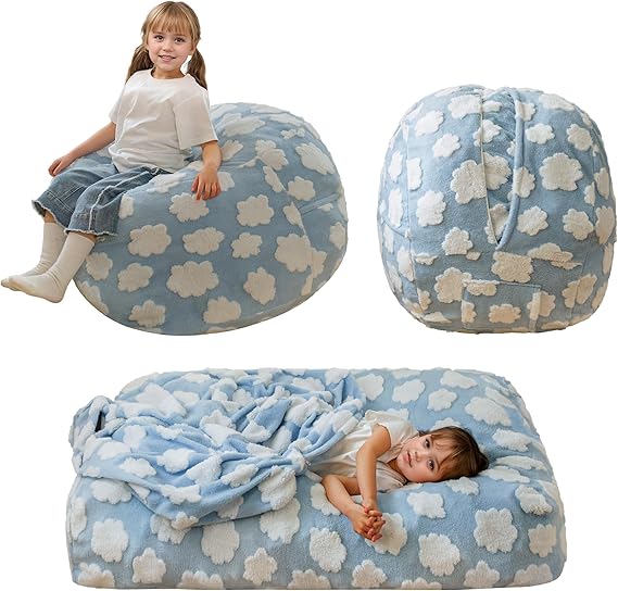 Bean Bag Chair Bed for Kids, Convertible Bean Bag from Lazy Chair to Floor Bed