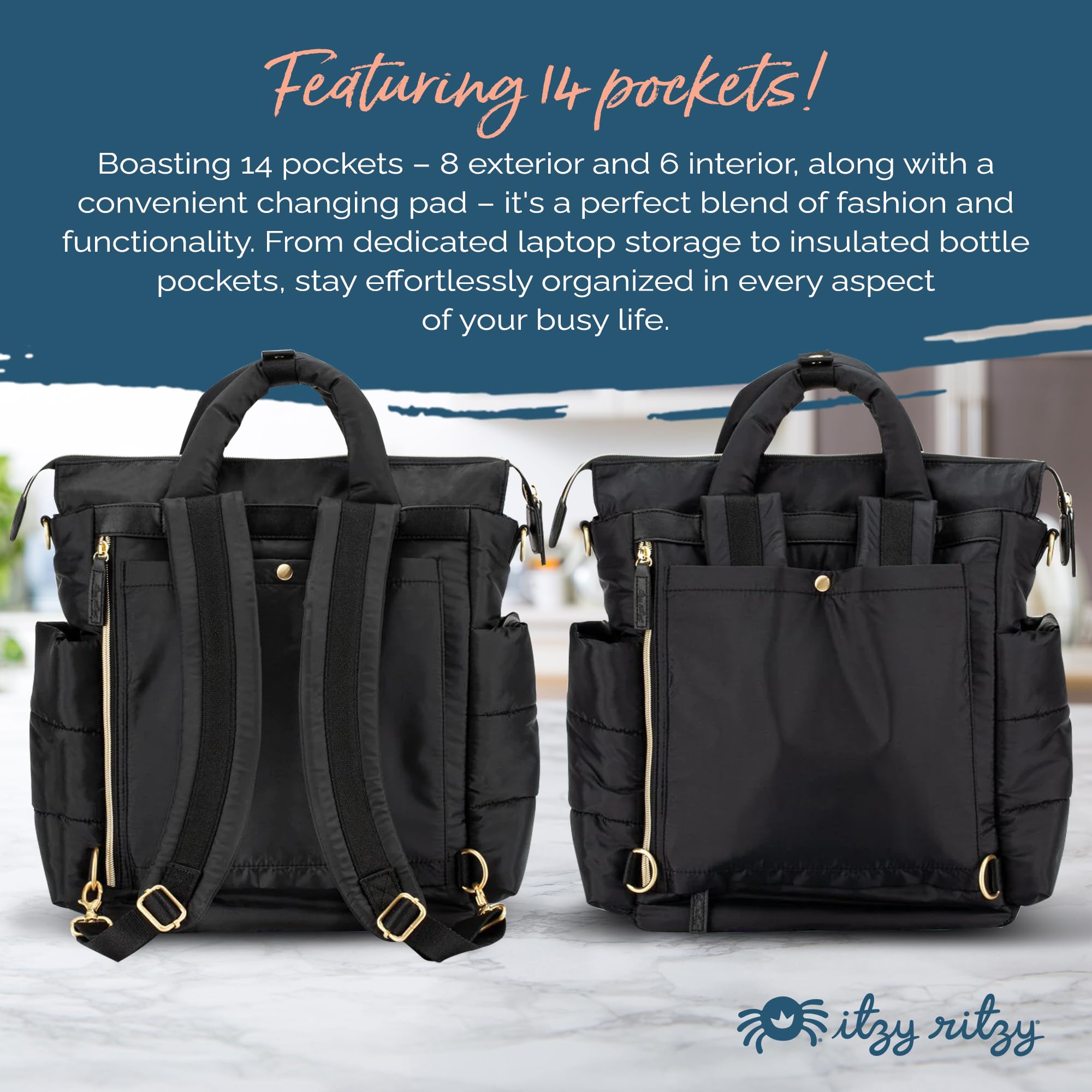 Dream Convertible Diaper Bag Tote Backpack - Baby Diaper Bag