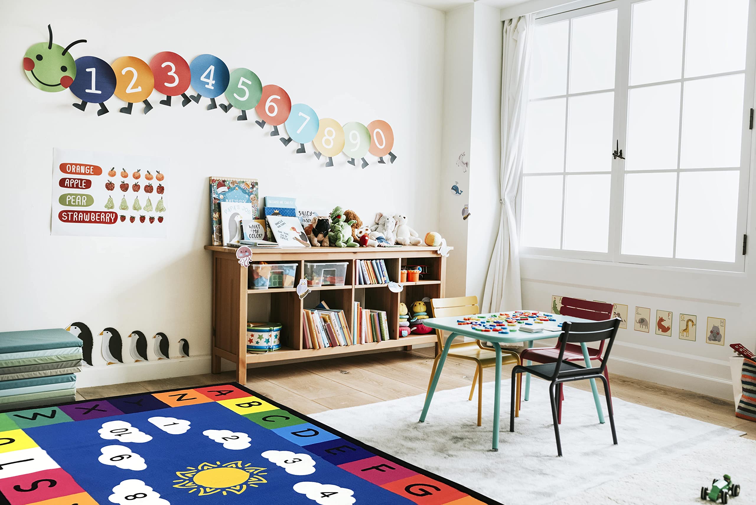 Classroom Rug for Kids - Education Classroom Carpet for Children - Colorful Seating