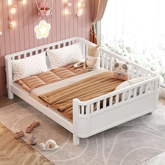 Twin Size Wooden Floor Bed, Low Platform Bed Frame