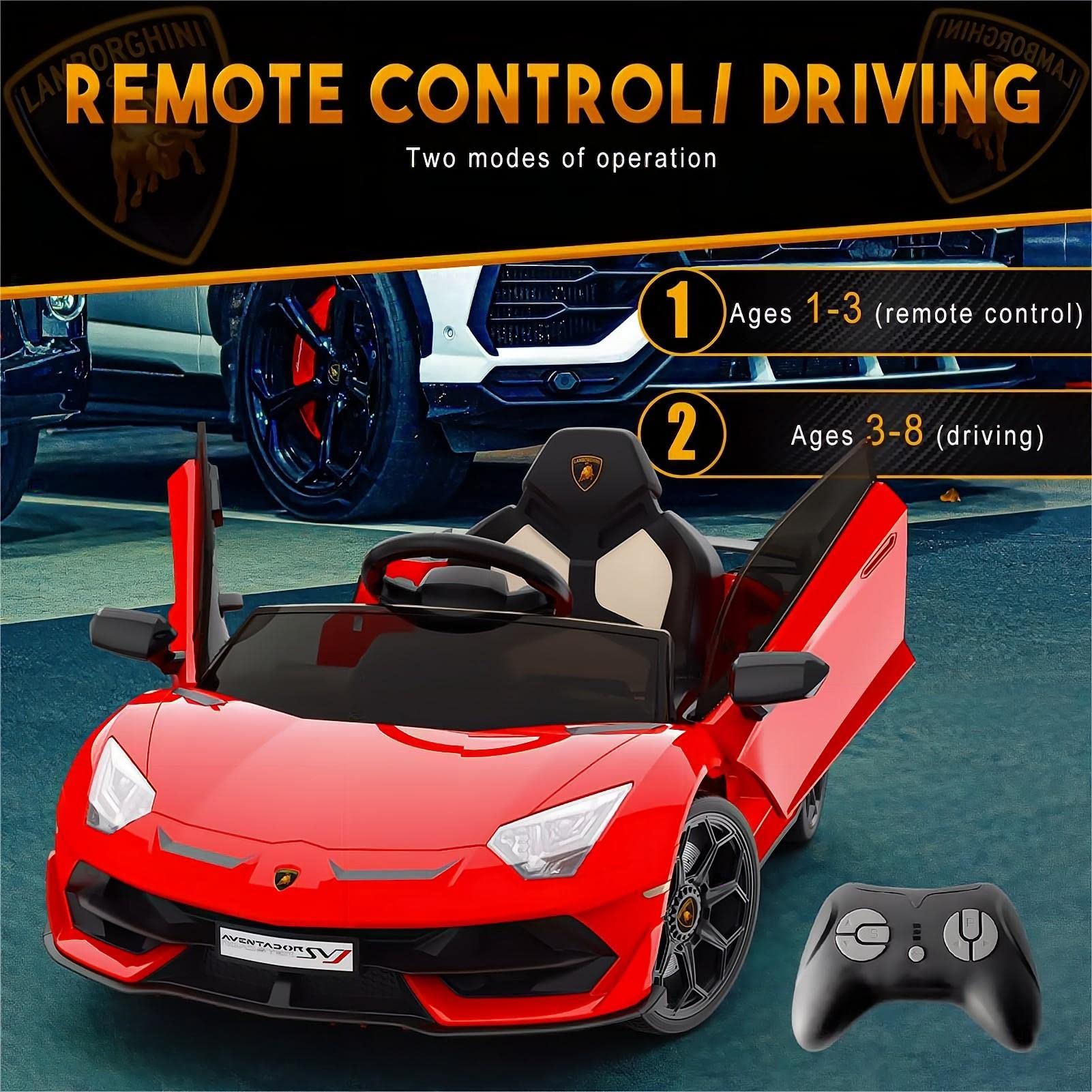 12V Licensed Lamborghini Electric Ride-On Car with Remote Control